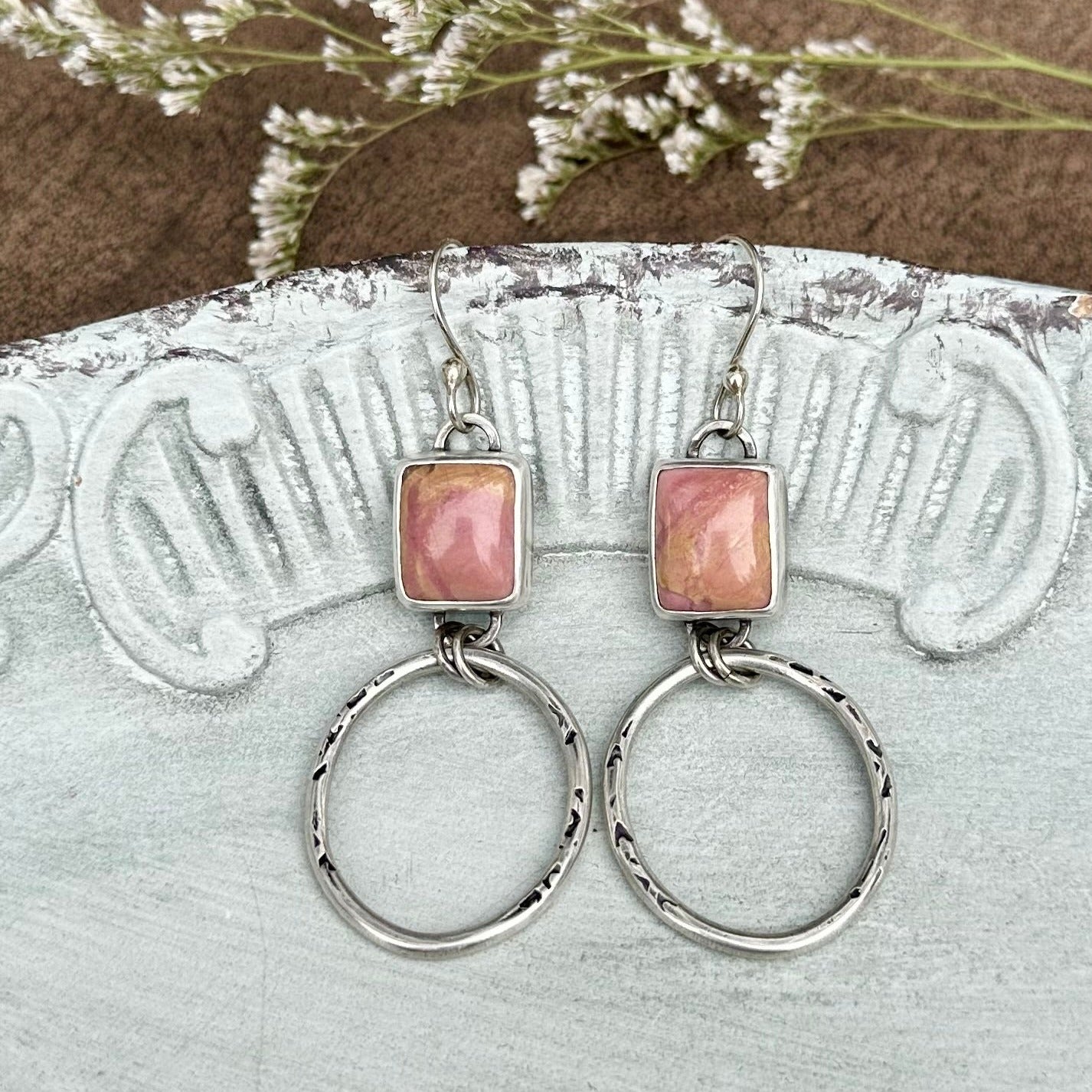 Rhodonite Hoops