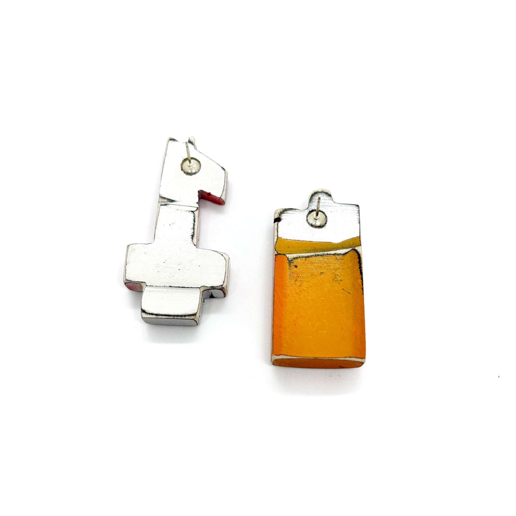 Lighter and Used Birthday Candle- Earrings