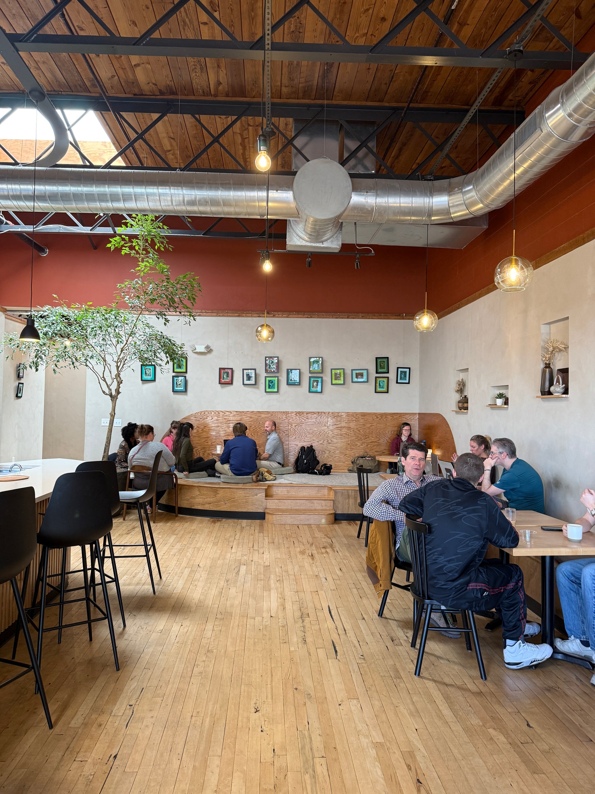 Interior of Chad's Chai during the Kara Hammond exhibit