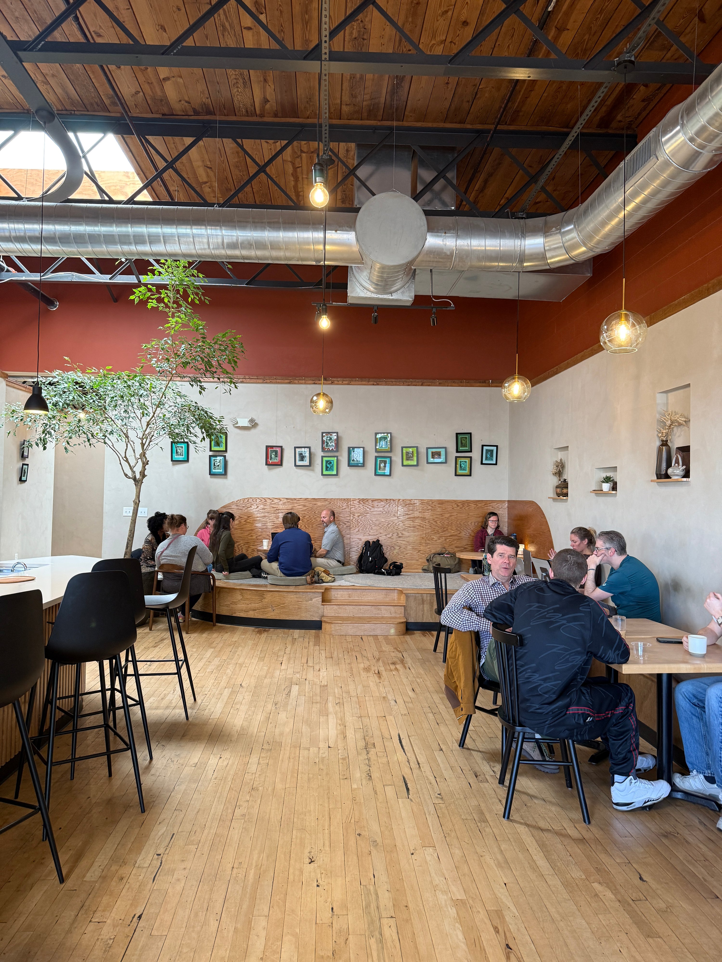 Interior of Chad's Chai during the Kara Hammond exhibit