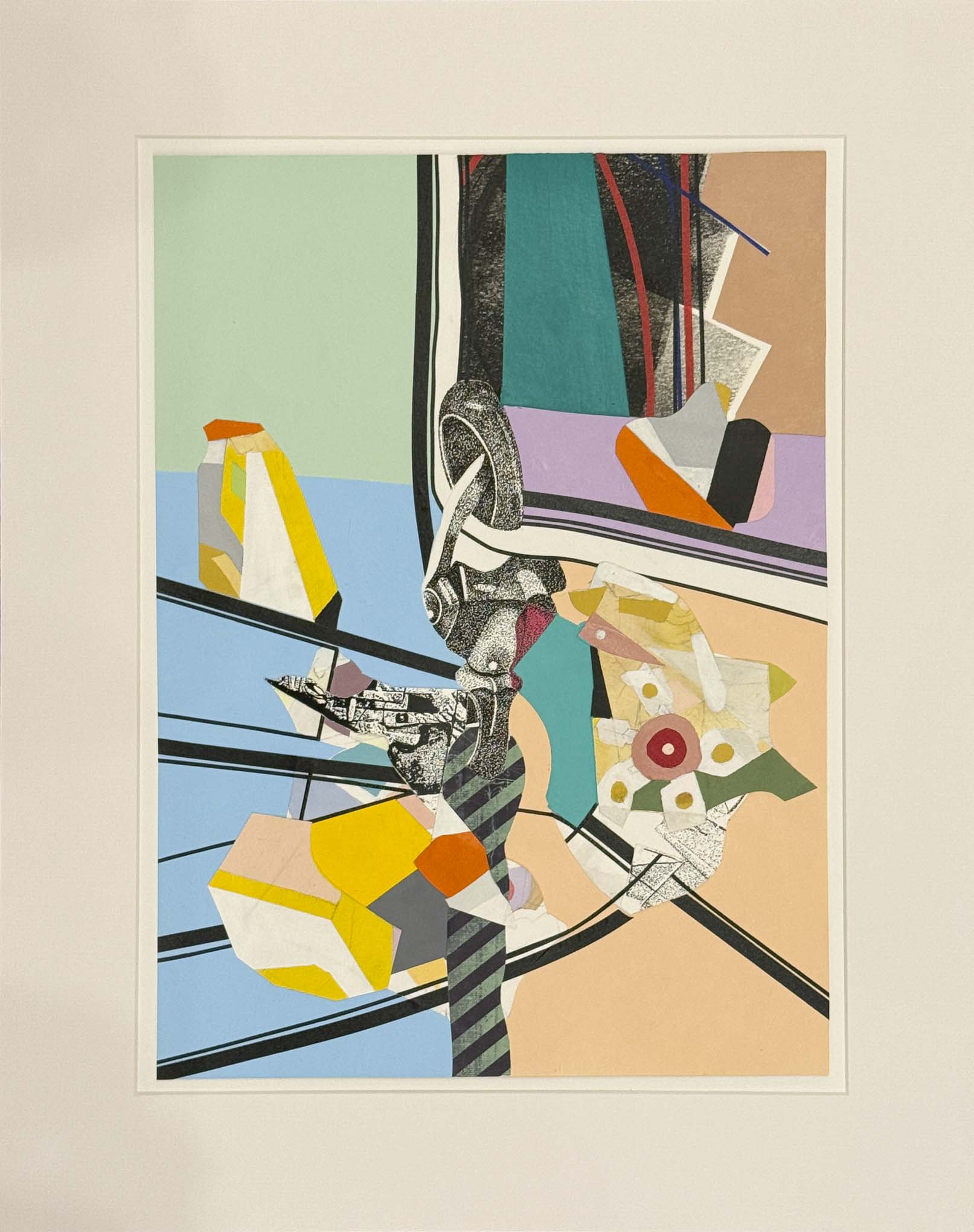 Lines of Passage Collage Series- Framed, 22"(H) x 18"(W)