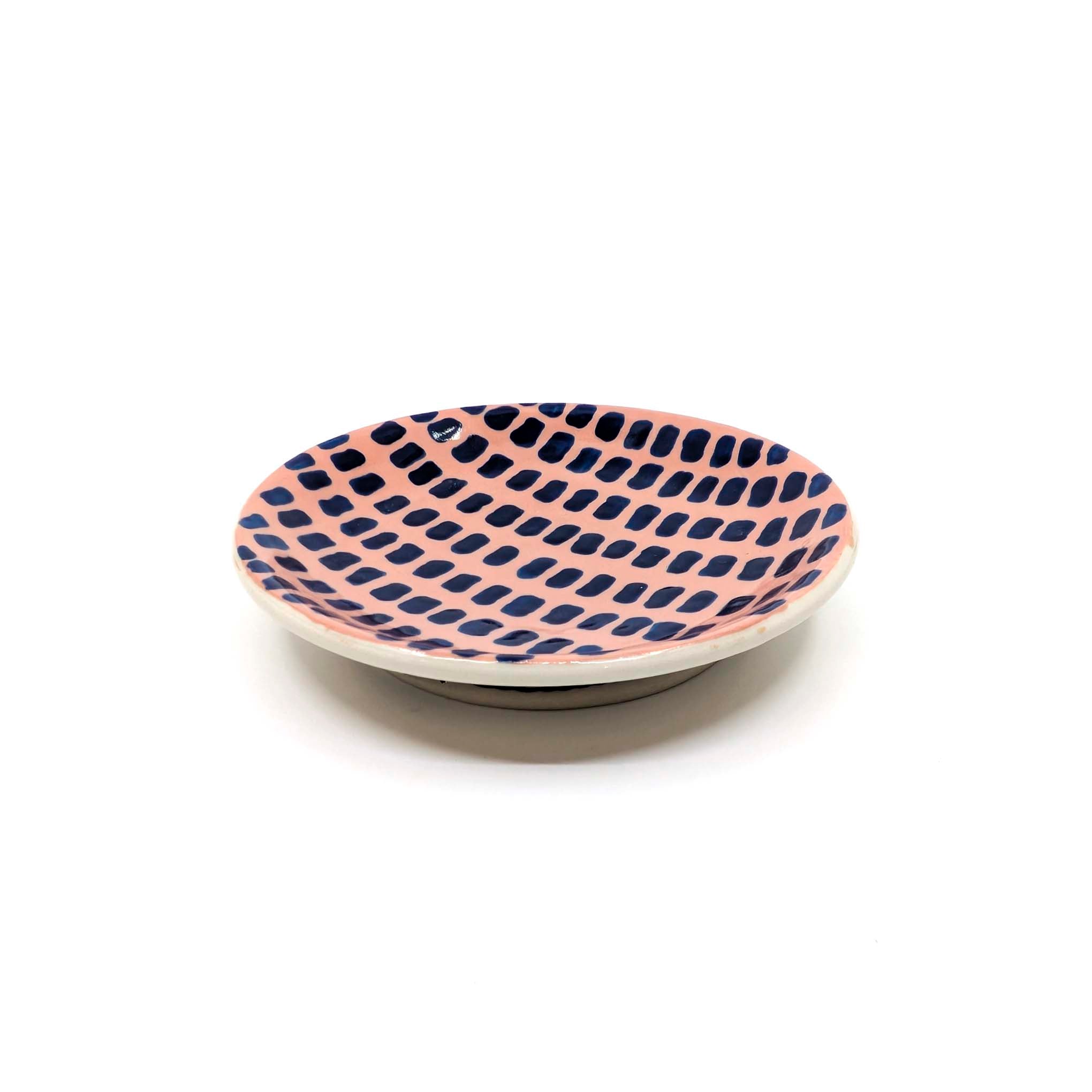 Pink & Blue Dash Small Plate