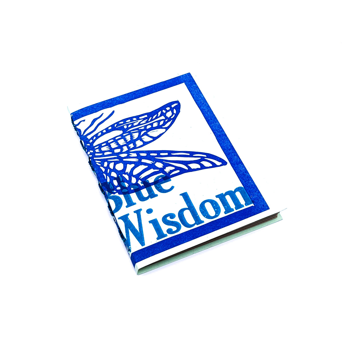 Thick Paper Journal- Blue Wisdom on Pale Mint