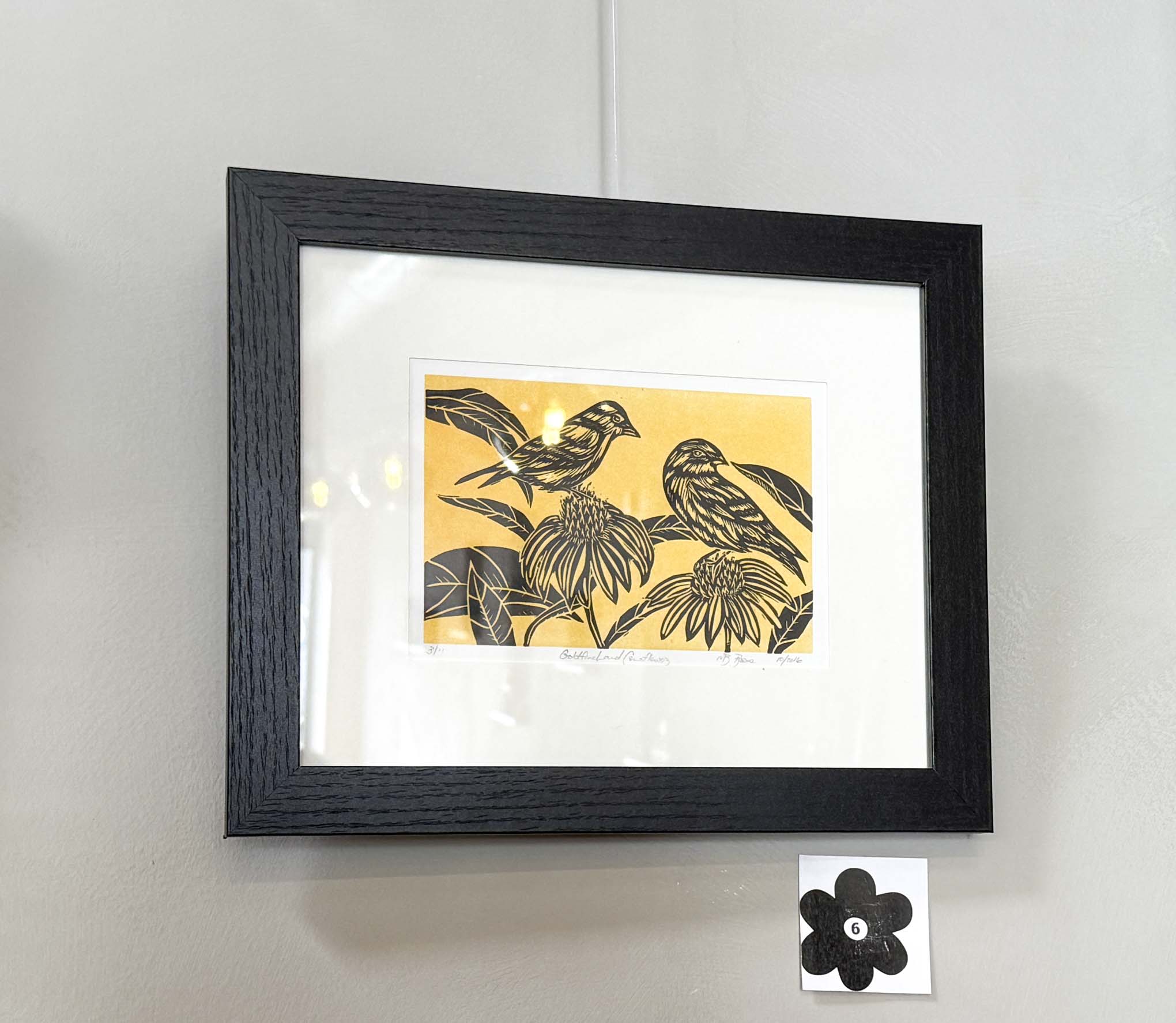 Goldfinch and Coneflowers- Framed Print