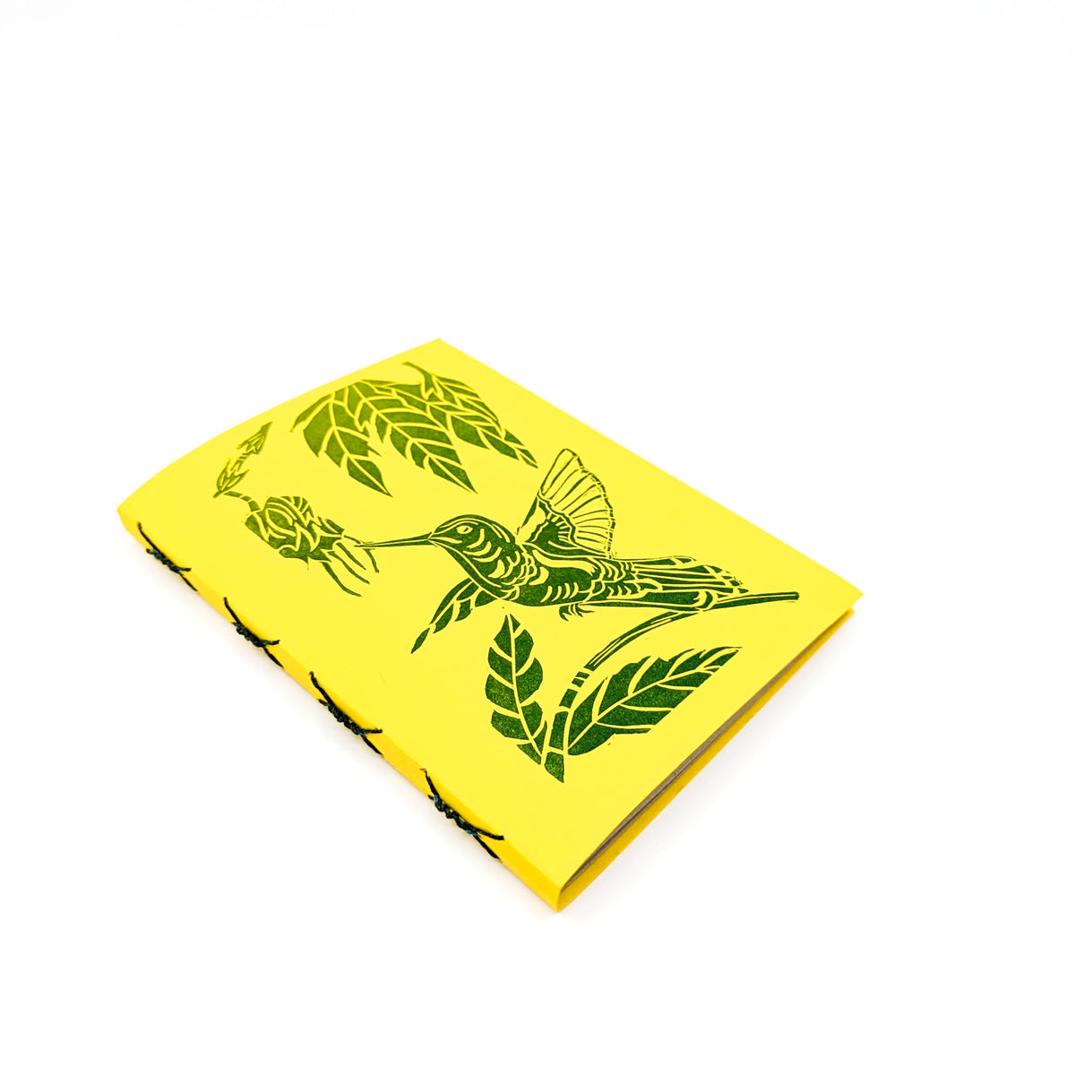 Purple Pumpkin Press - Thick Paper Journals - Green Hummingbird on Yellow - VISUAL INDEX