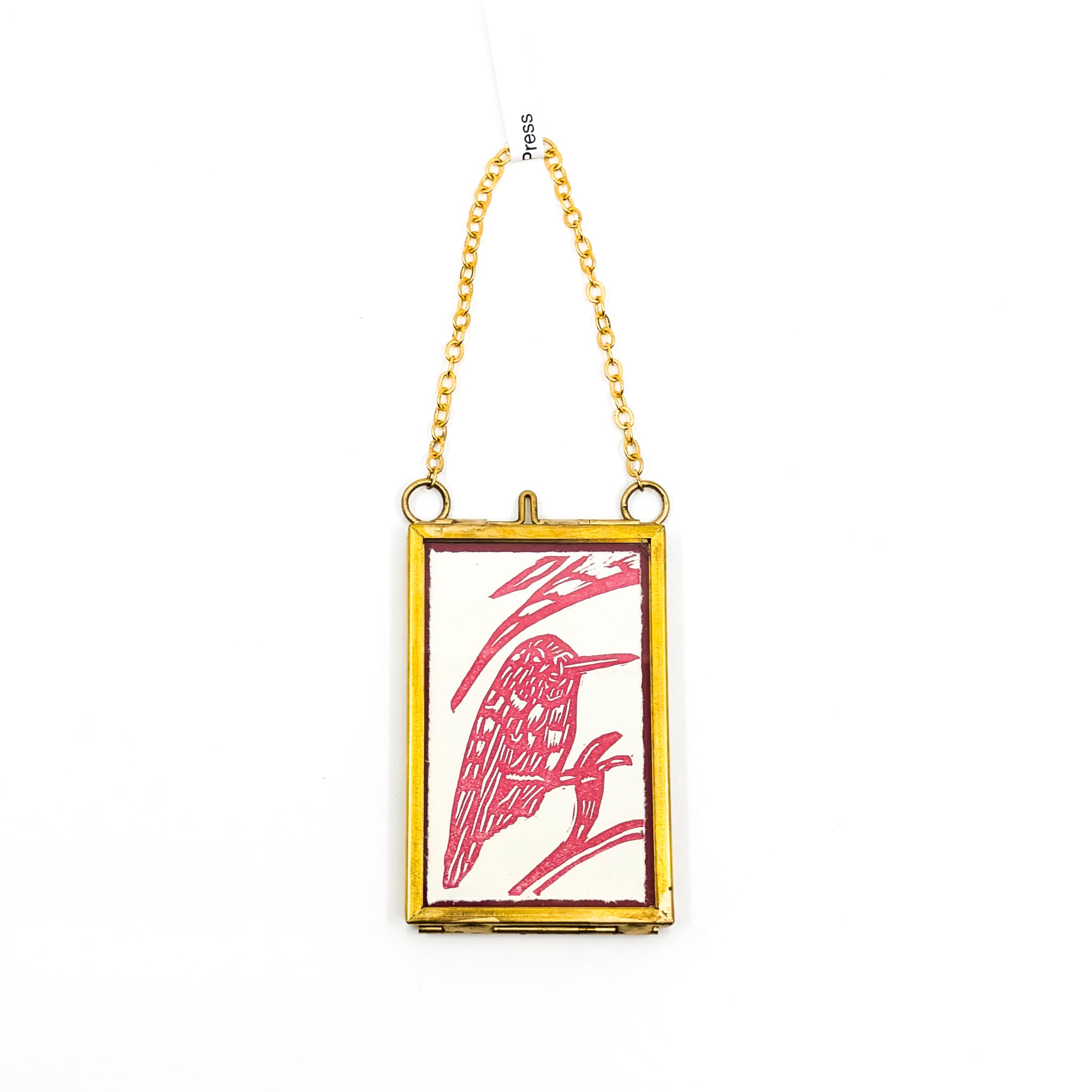 Block Printed Bird Ornament