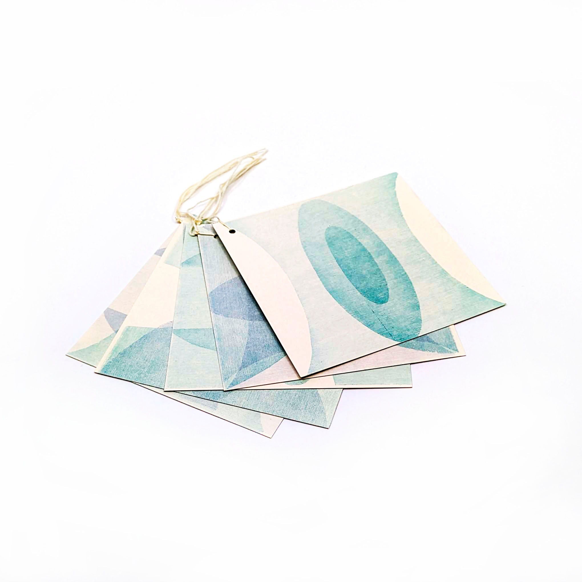 Square Block Printed- Gift Tags (2) (Pack of 5)