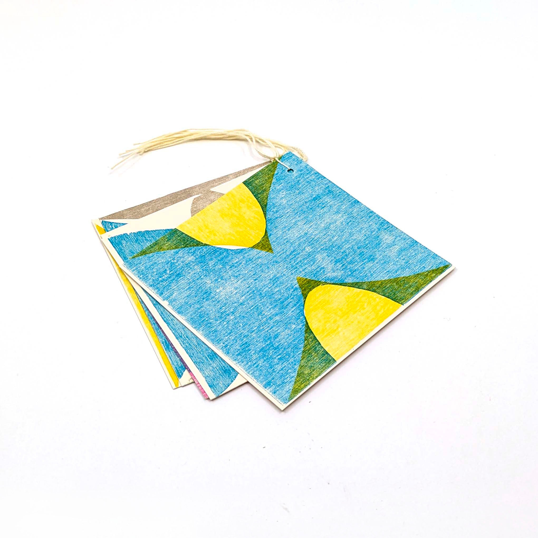 Square Block Printed- Gift Tags (1) (Pack of 5)