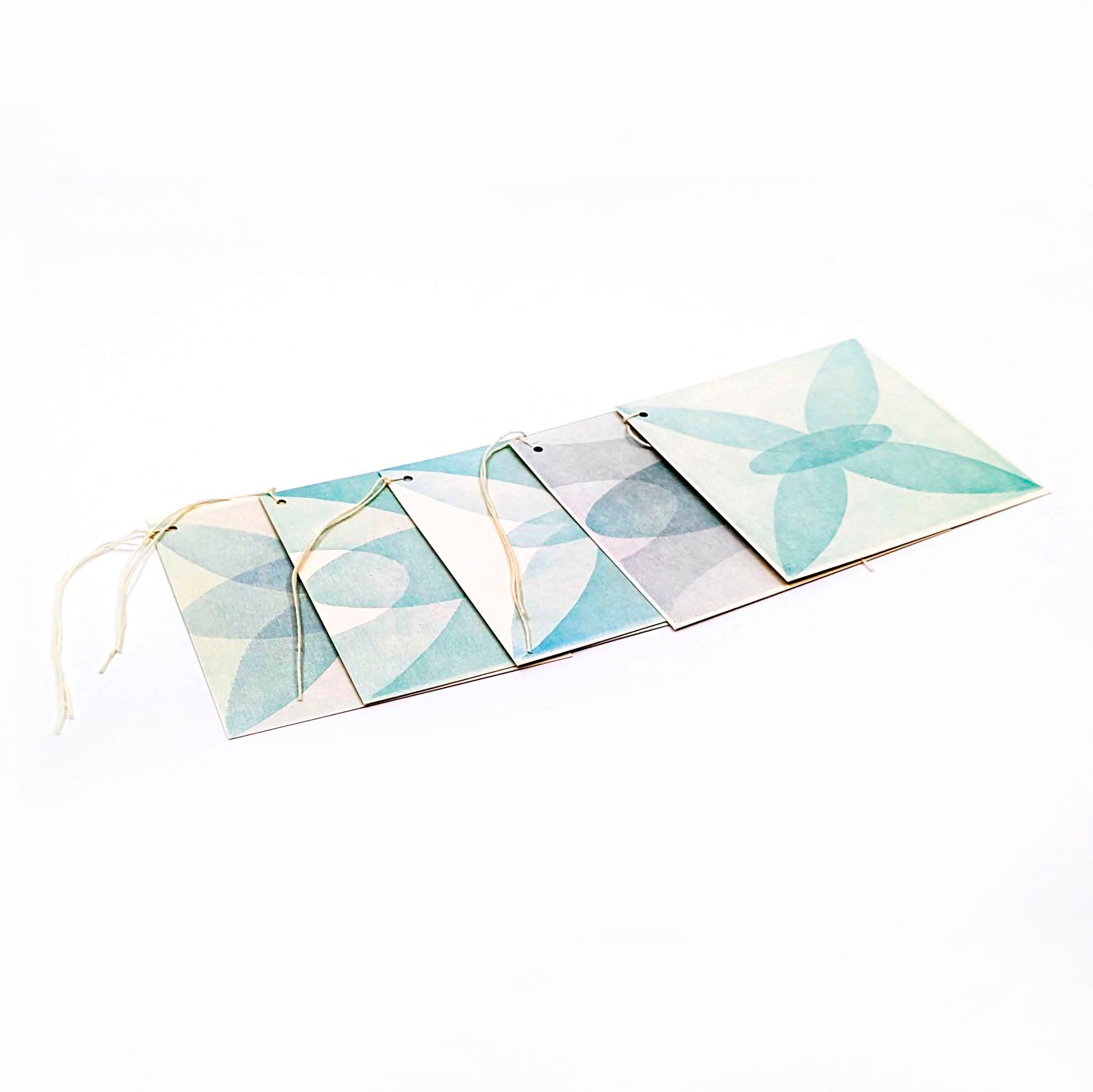 Square Block Printed- Gift Tags (4) (Pack of 5)