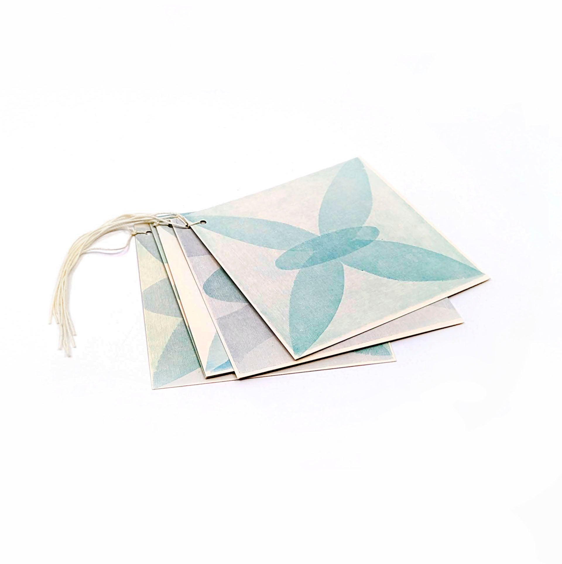 Square Block Printed- Gift Tags (4) (Pack of 5)