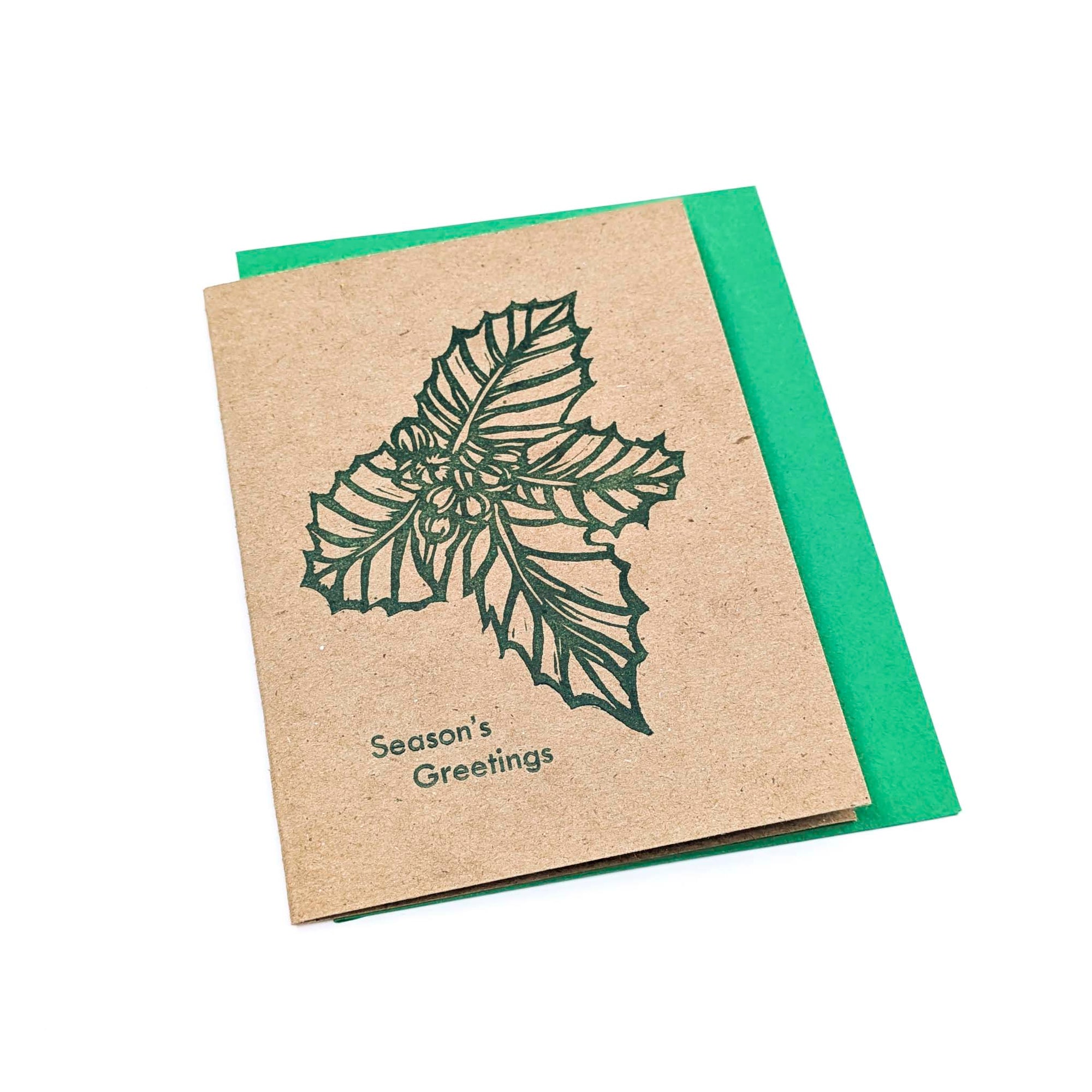 Season's Greetings Card (Holly)