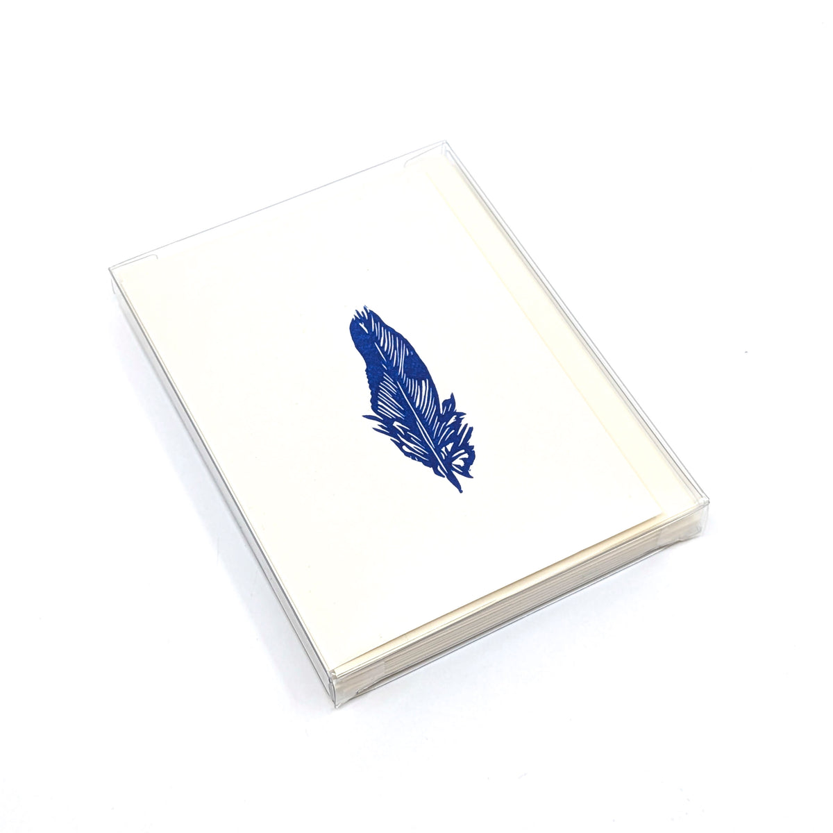 Greeting Card Box Set- Blue Feathers (Set of 4)