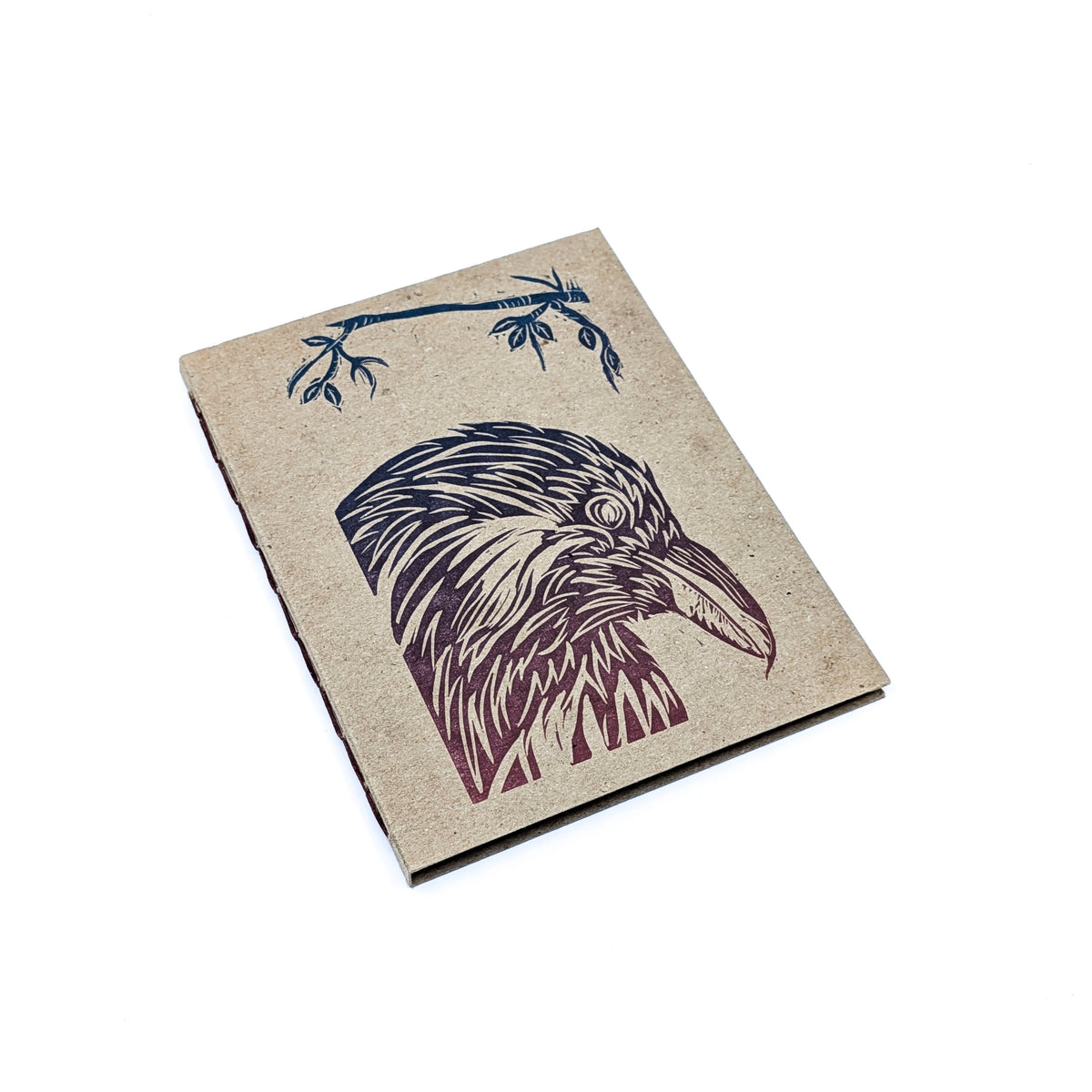 Thin Paper Journal- Purple Gradient Crow on Natural