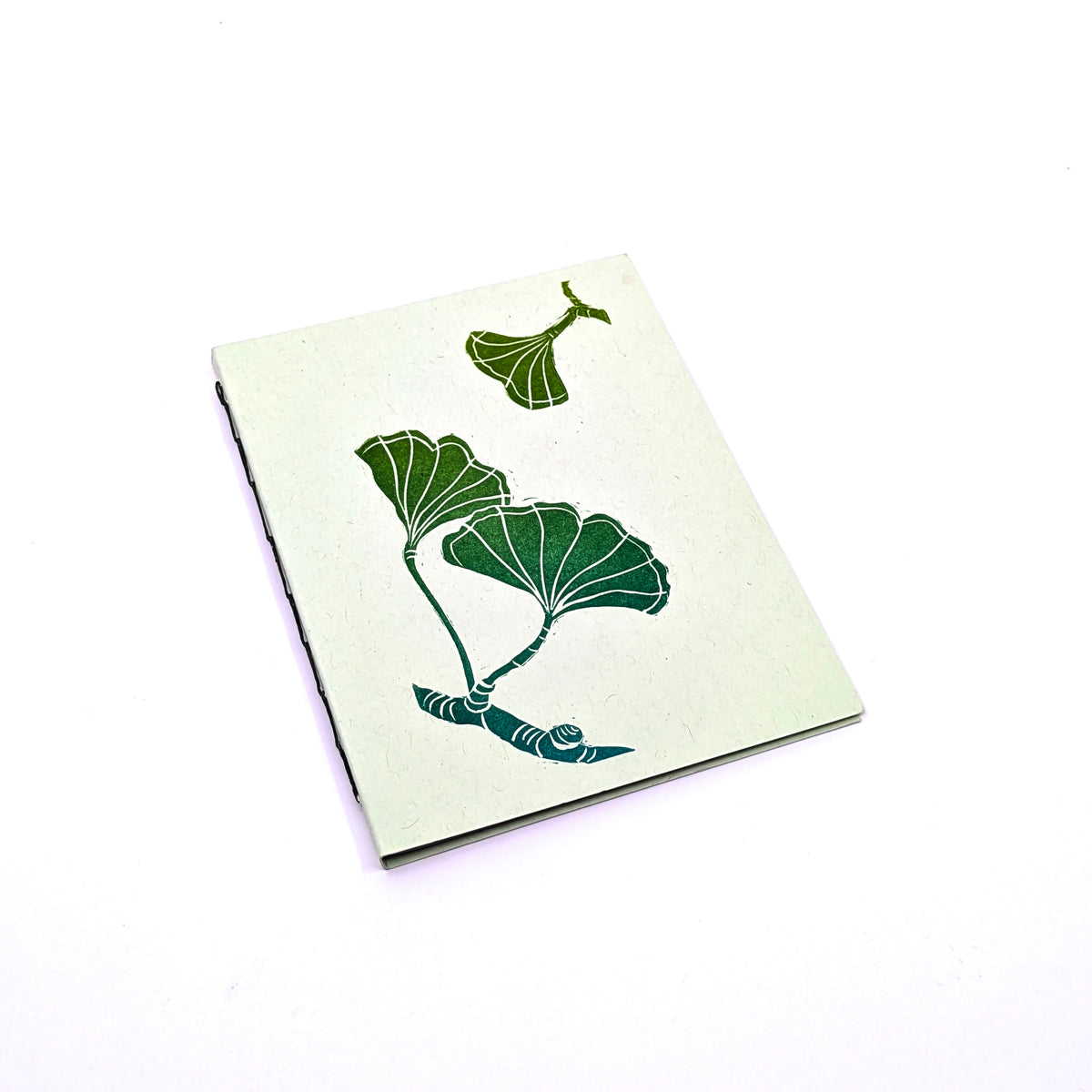 Thin Paper Journal- Gradient Ginkgo Leaves on Mint