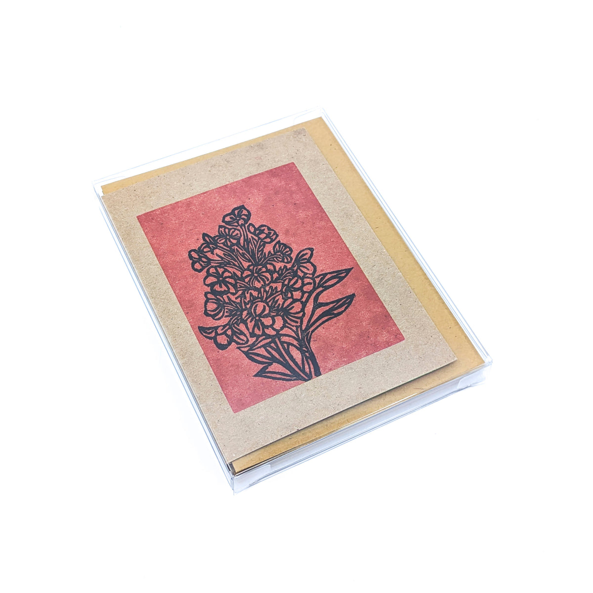 Greeting Card Box Set- Red Flowers (Set of 4)