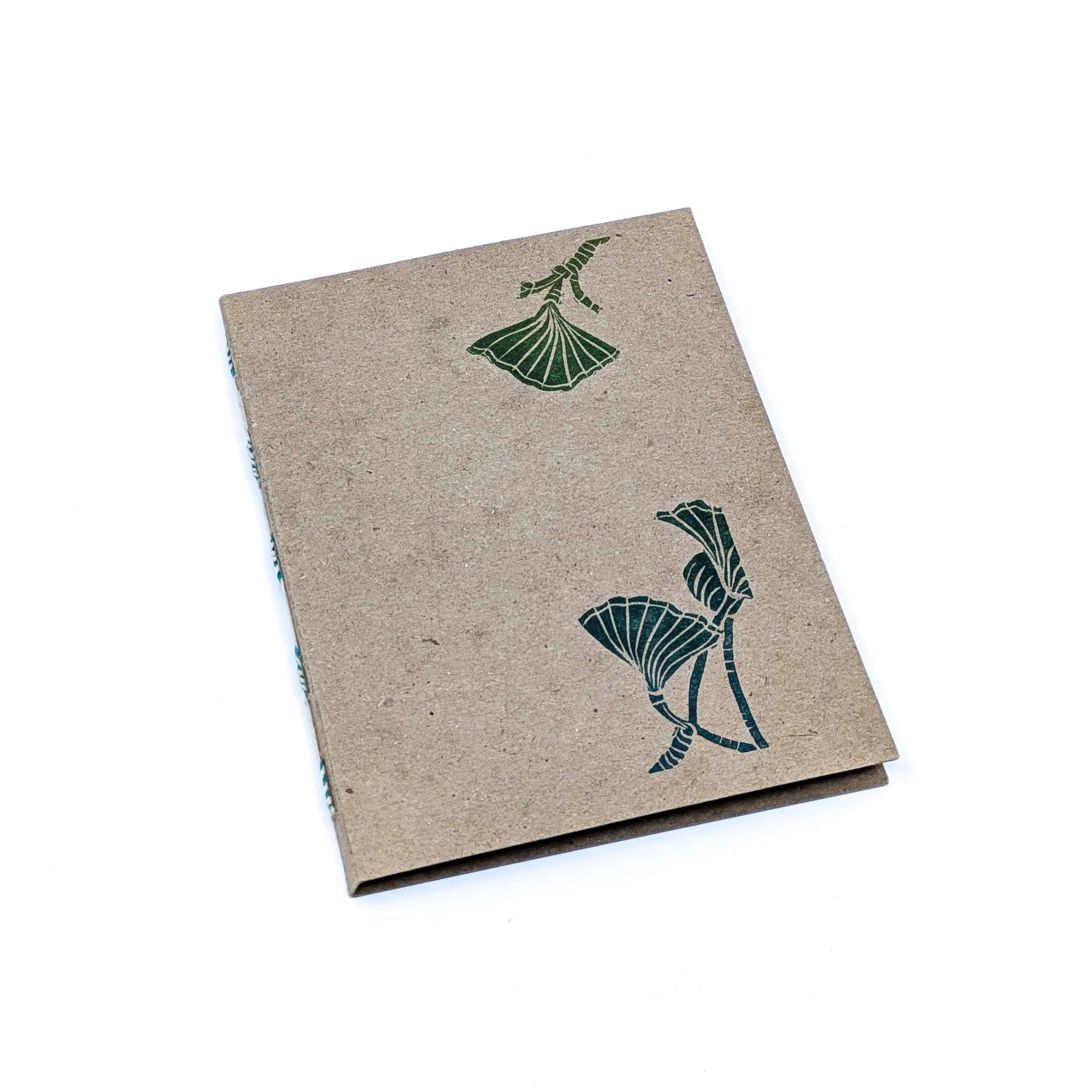 Thin Paper Journal- Green Ginkgo on Natural (1)