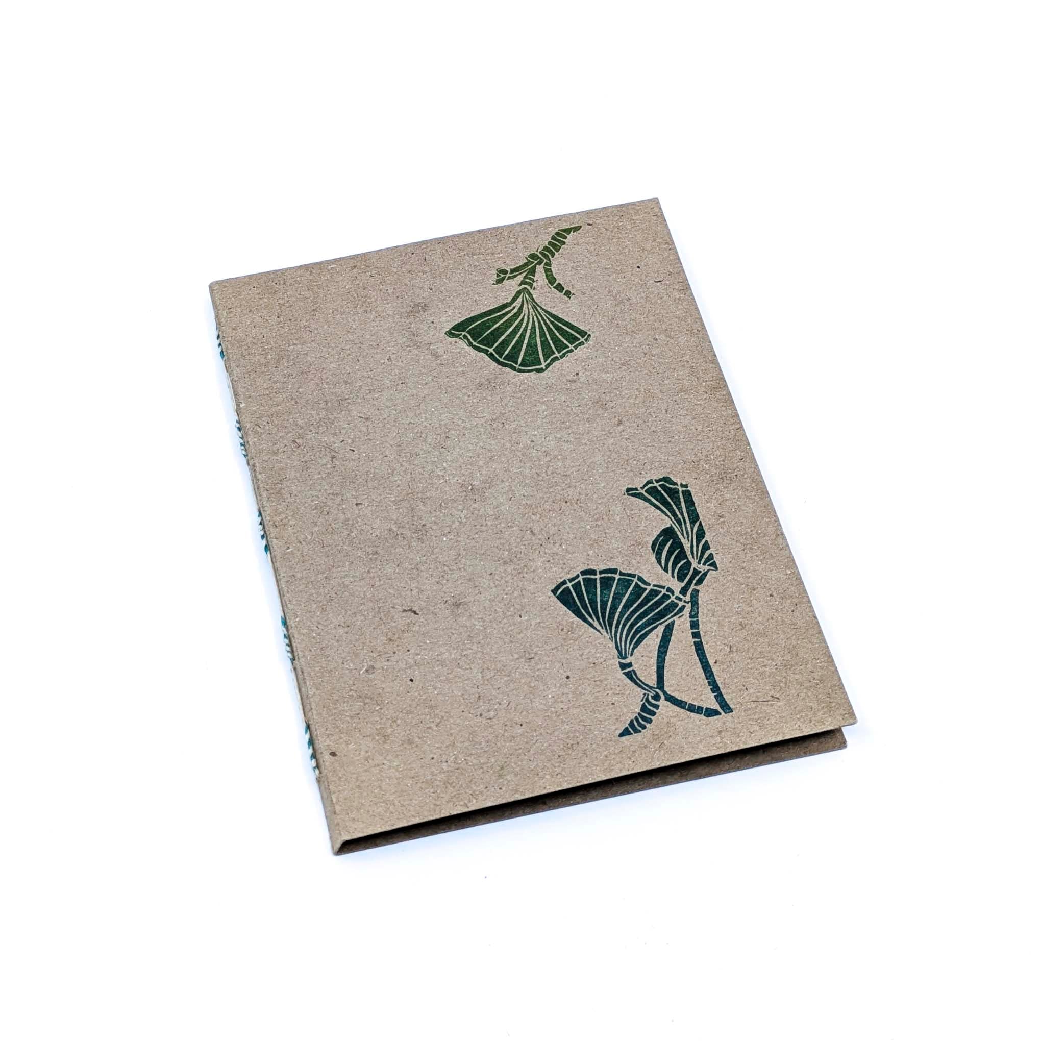 Thin Paper Journal- Green Ginkgo on Natural (1)
