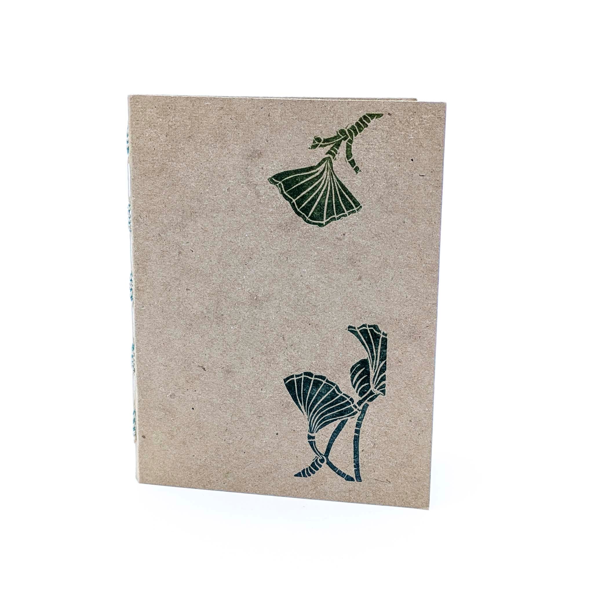 Thin Paper Journal- Green Ginkgo on Natural (1)
