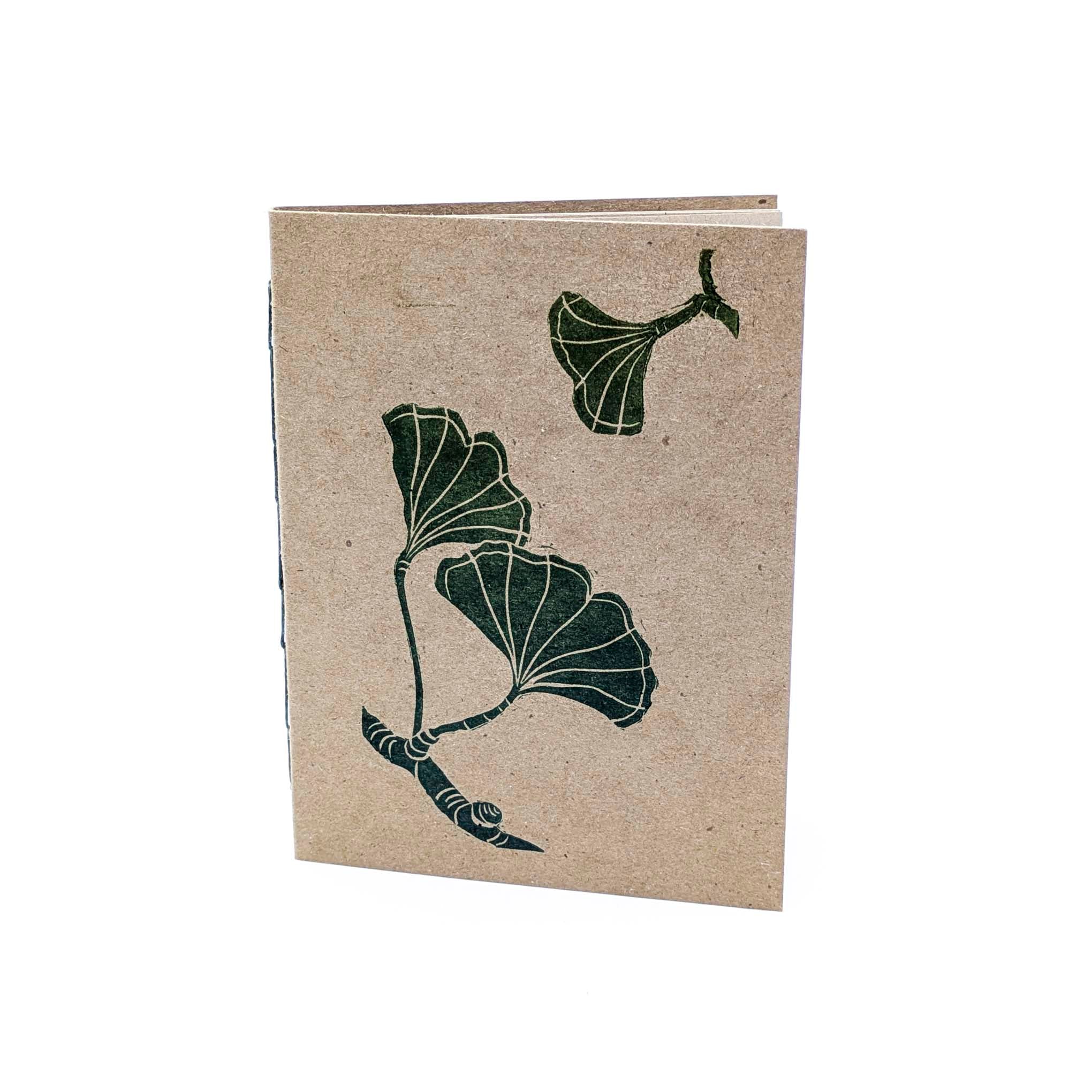 Thin Paper Journal- Green Ginkgo on Natural (2)