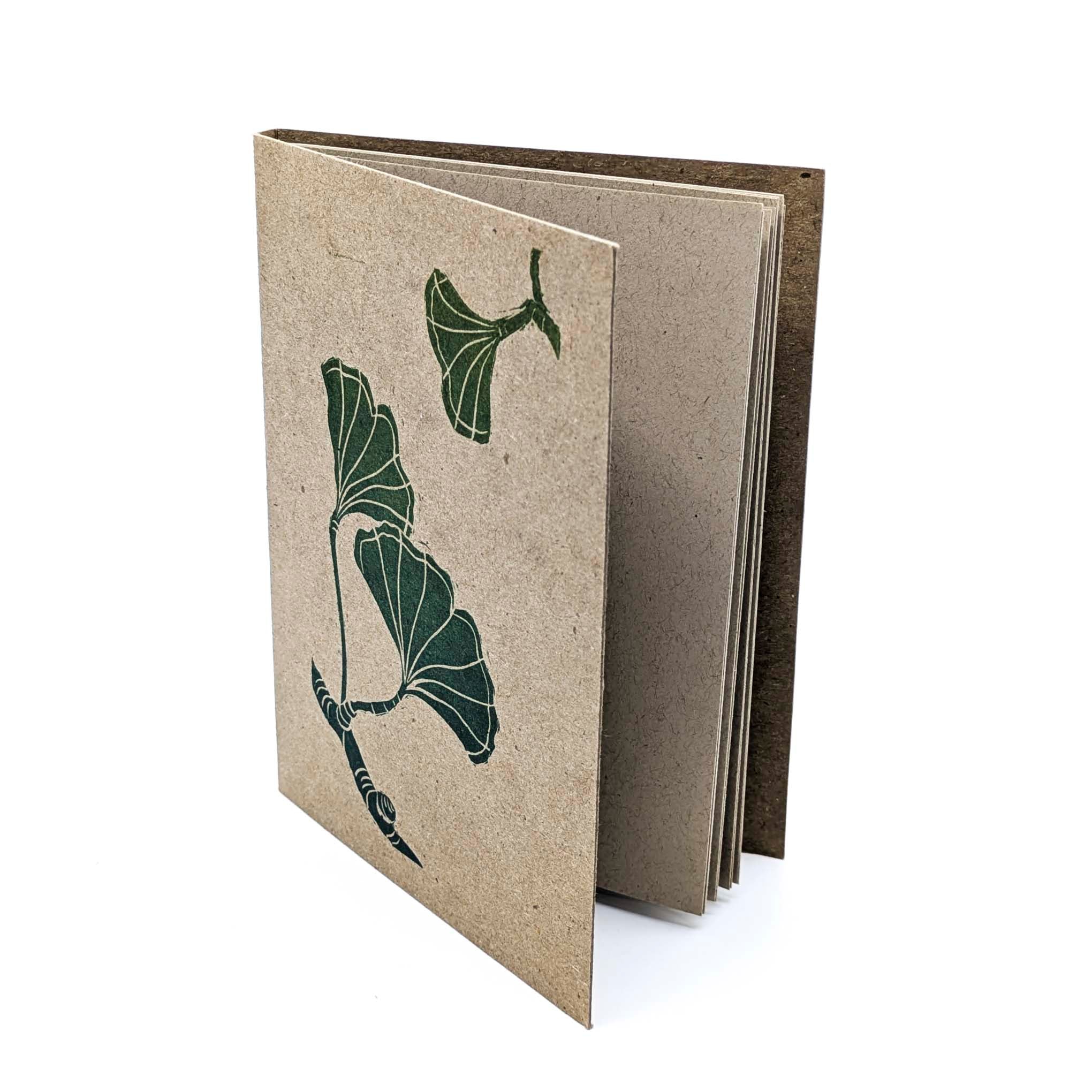 Thin Paper Journal- Green Ginkgo on Natural (2)
