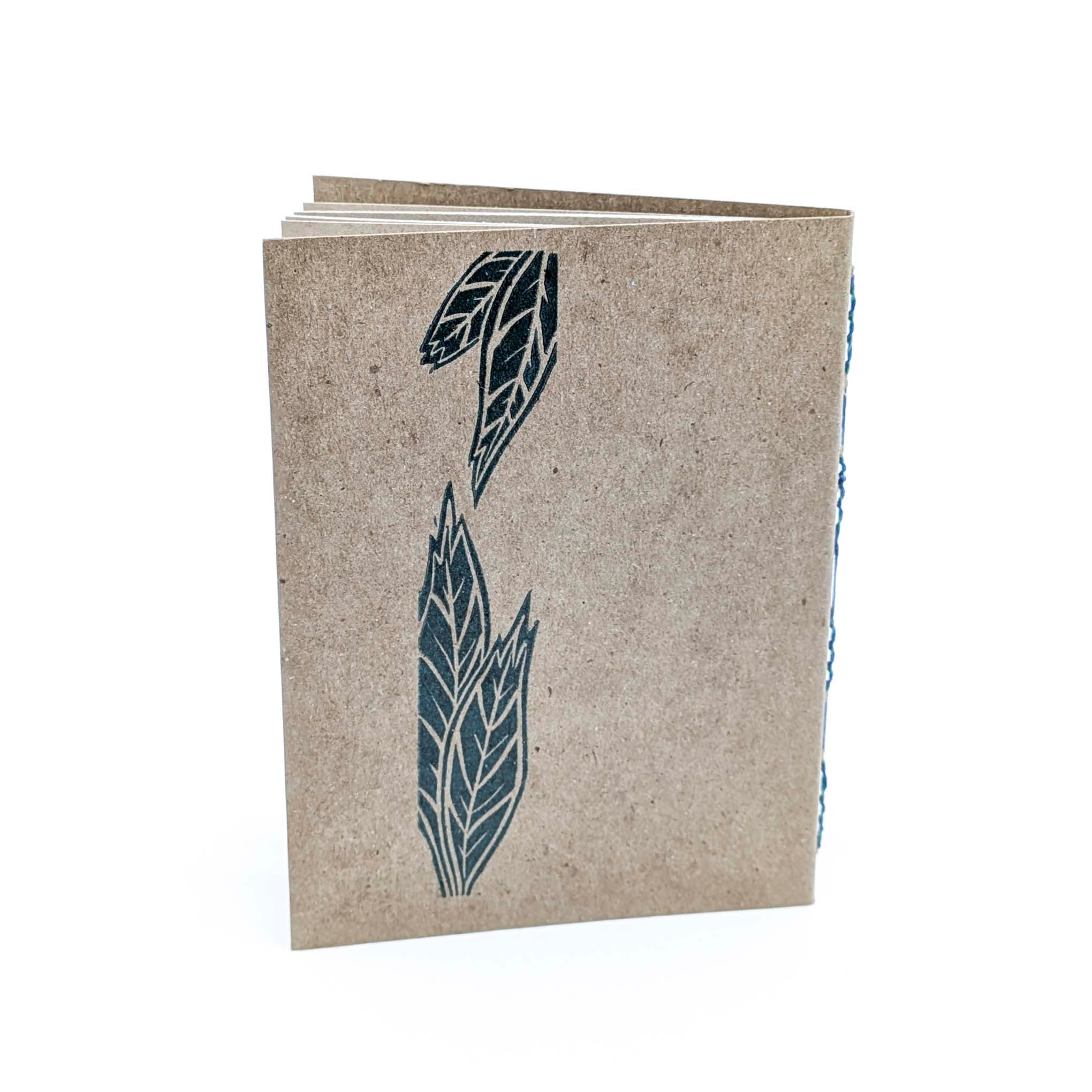 Thin Paper Journal- Teal Calla Lily on Natural