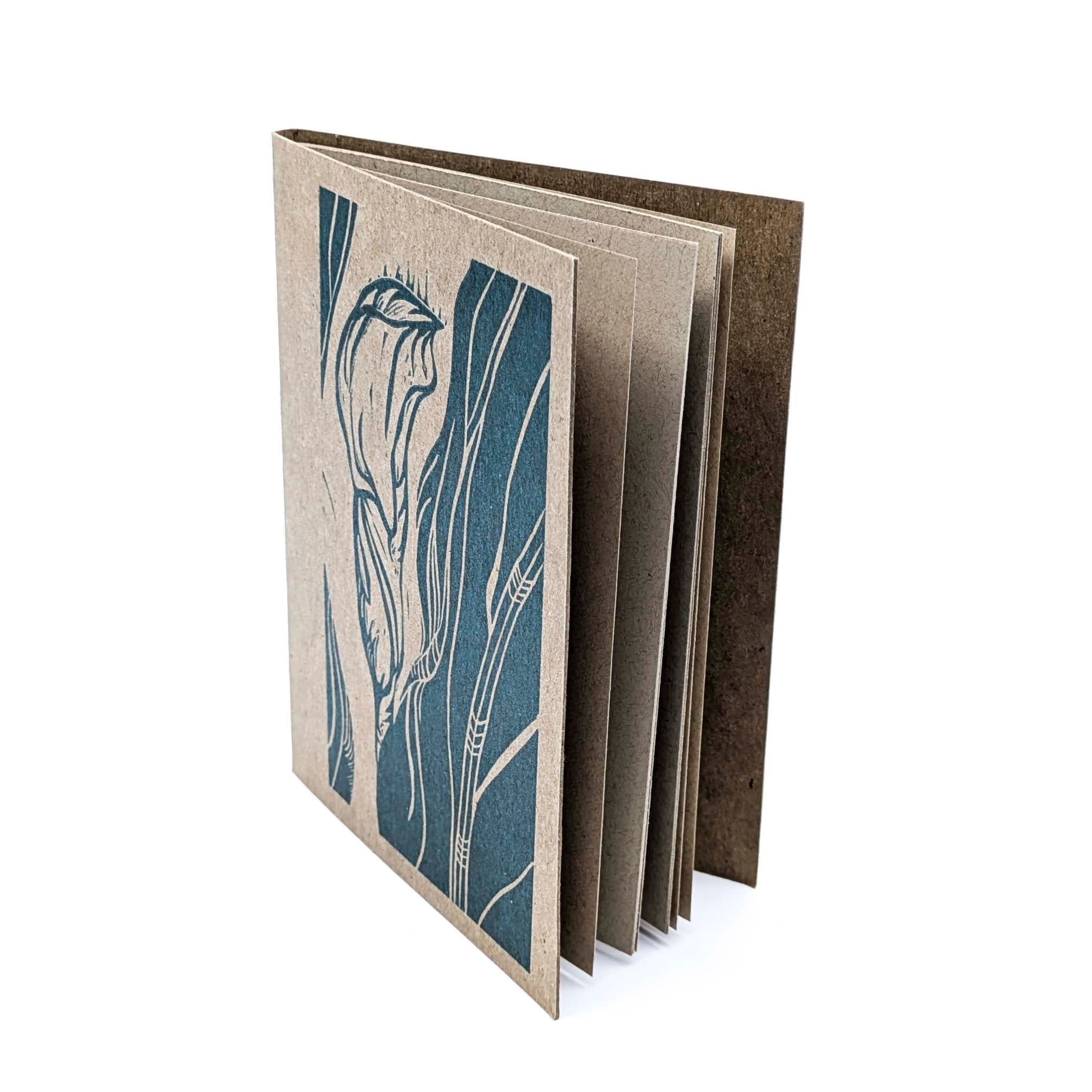 Thin Paper Journal- Teal Calla Lily on Natural