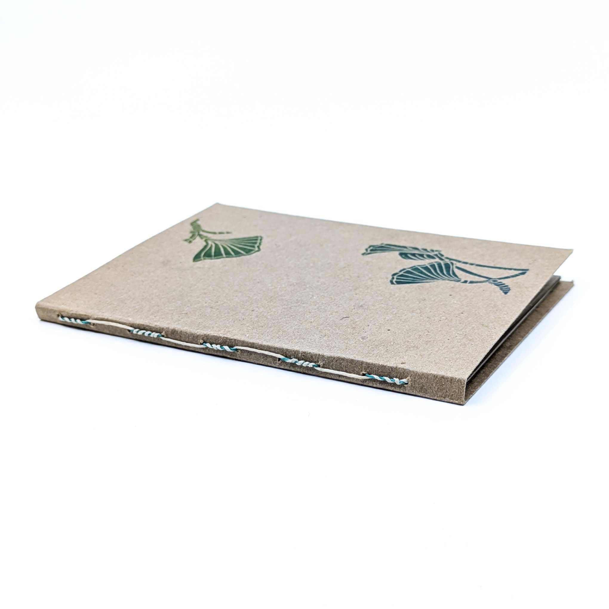 Thin Paper Journal- Green Ginkgo on Natural (1)