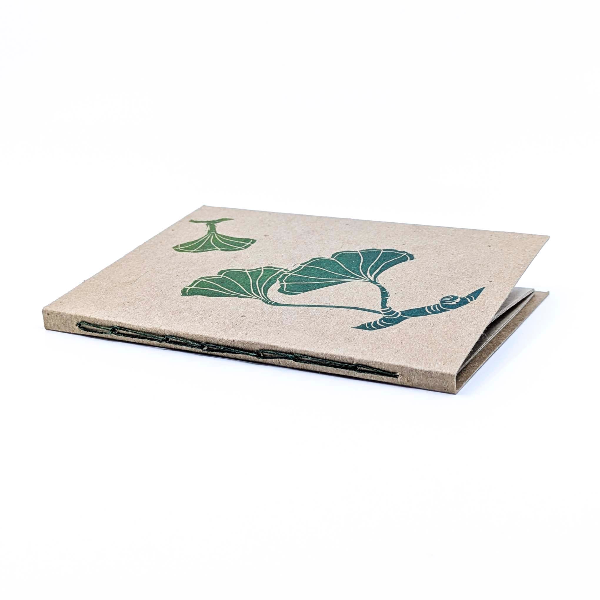 Thin Paper Journal- Green Ginkgo on Natural (2)