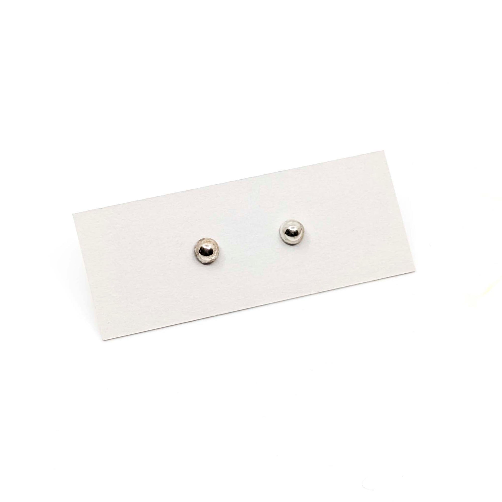 Button Earrings-Small/White