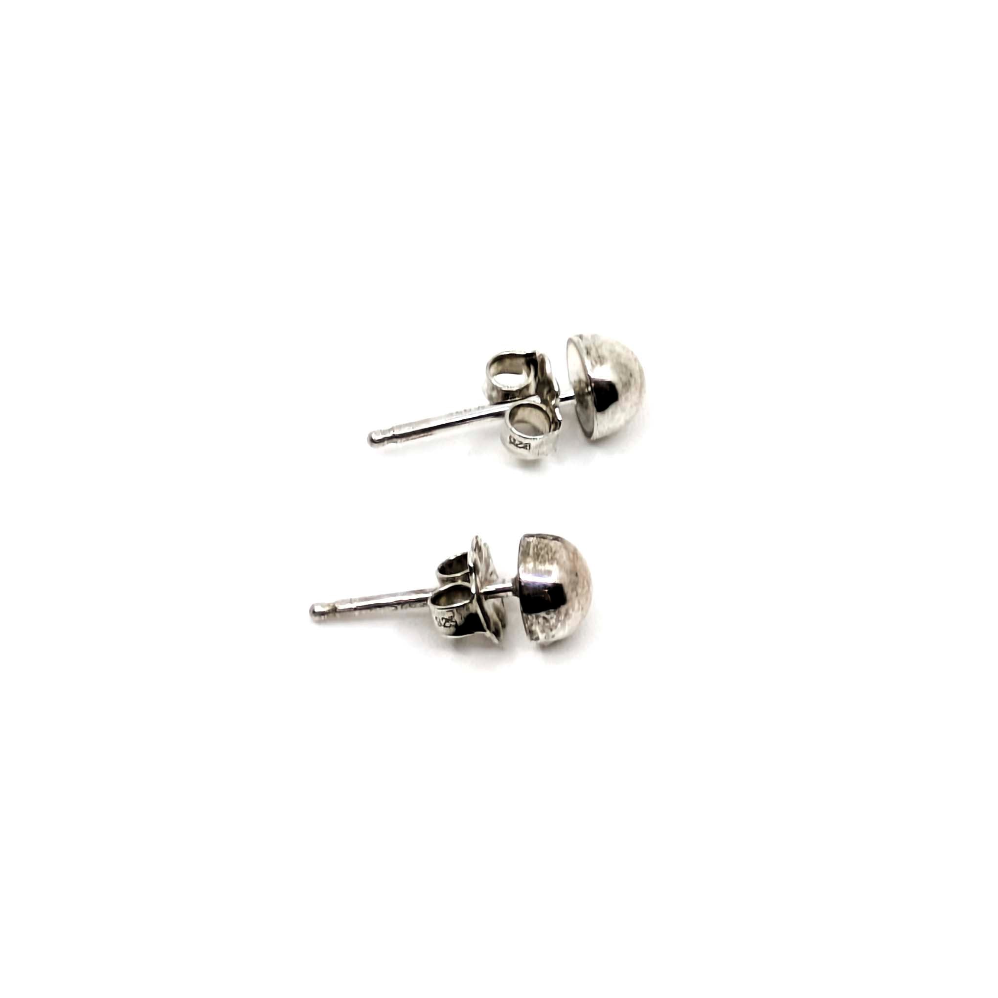 Button Earrings-Small/White