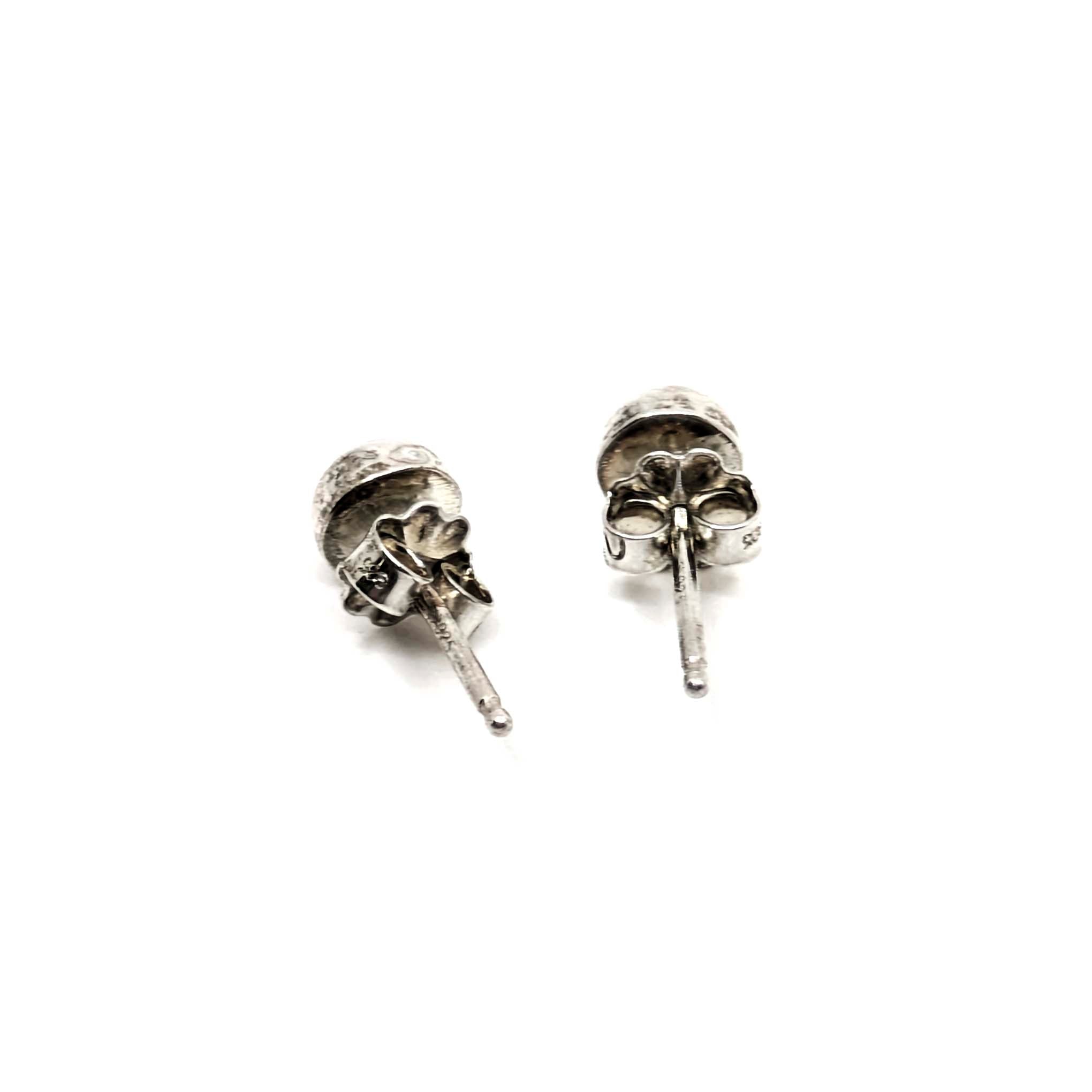 Button Earrings-Small/White
