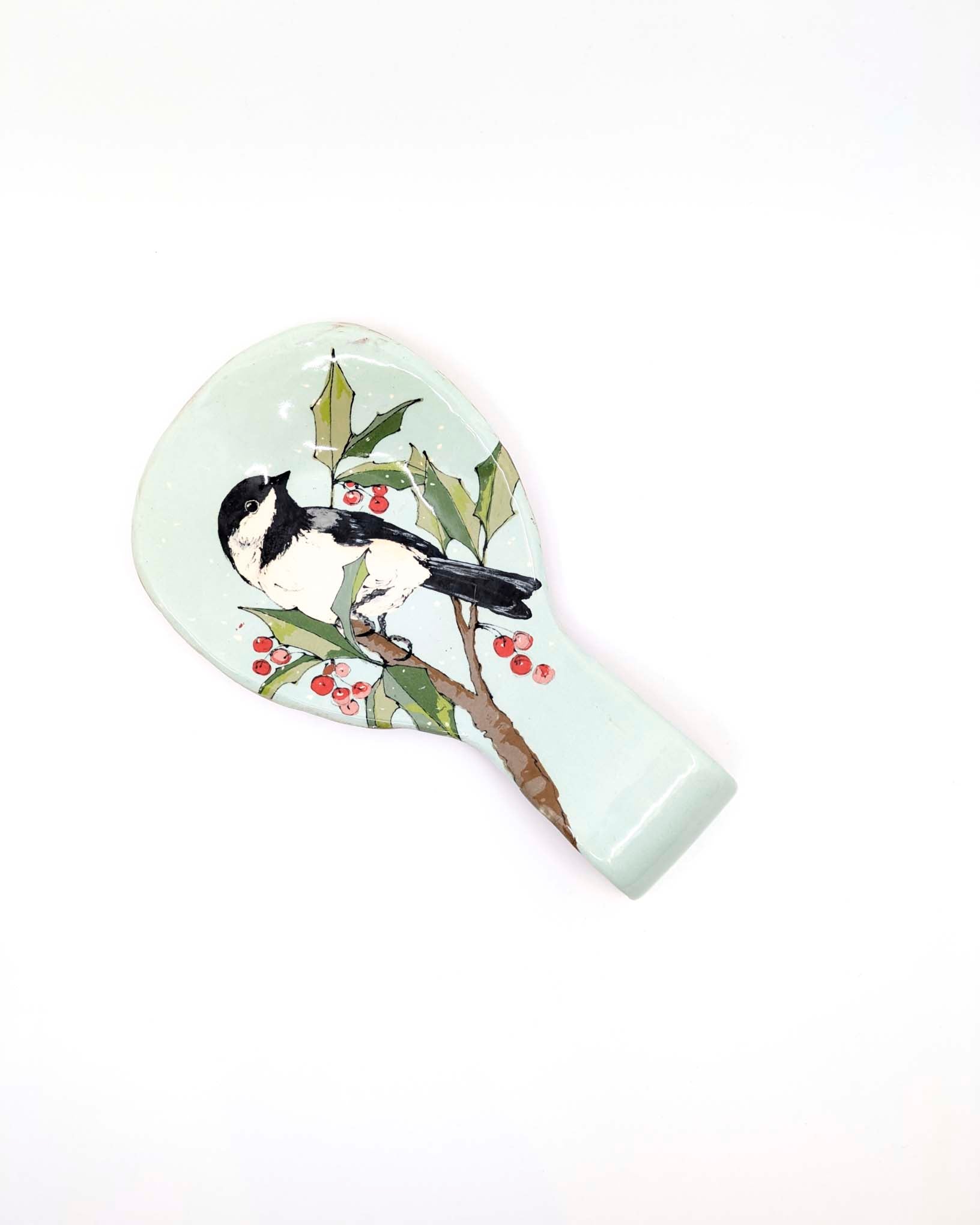Black Capped Chickadee Spoon Rest