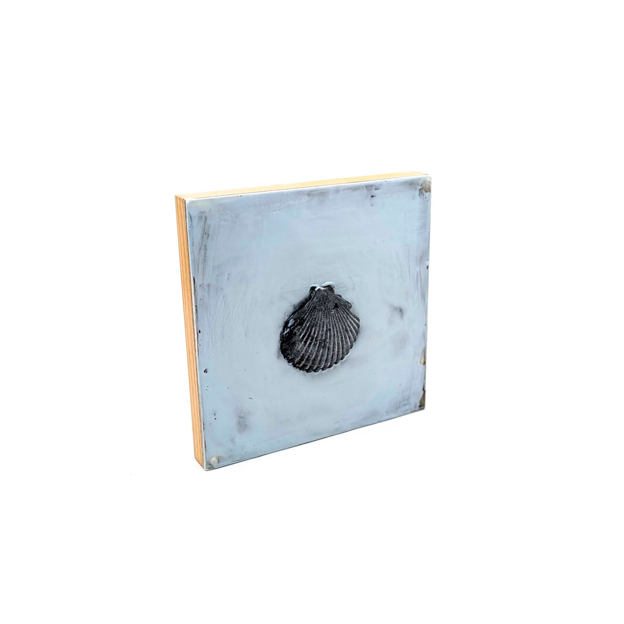 Encaustics with Shells- Blue