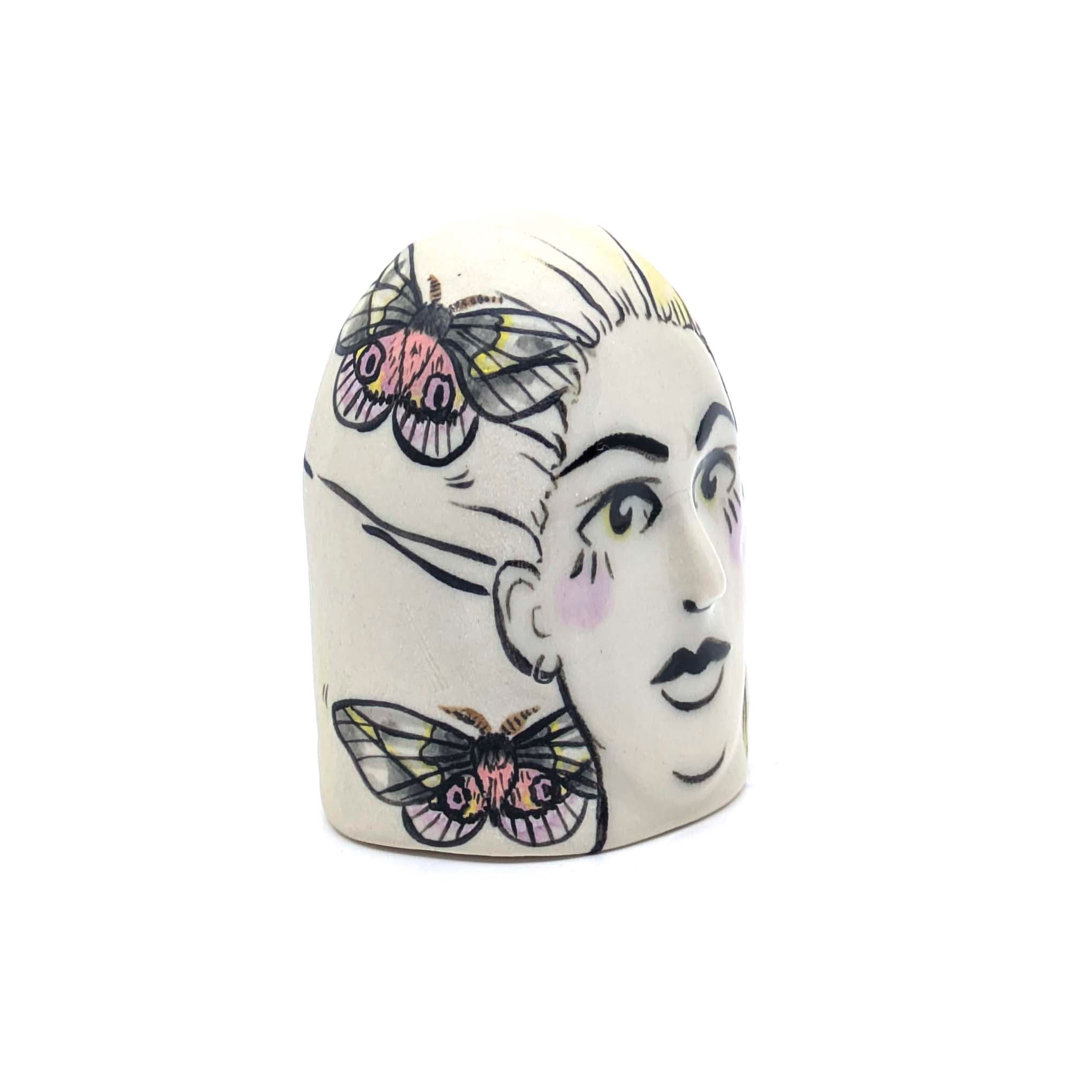 Lady Head with Moths