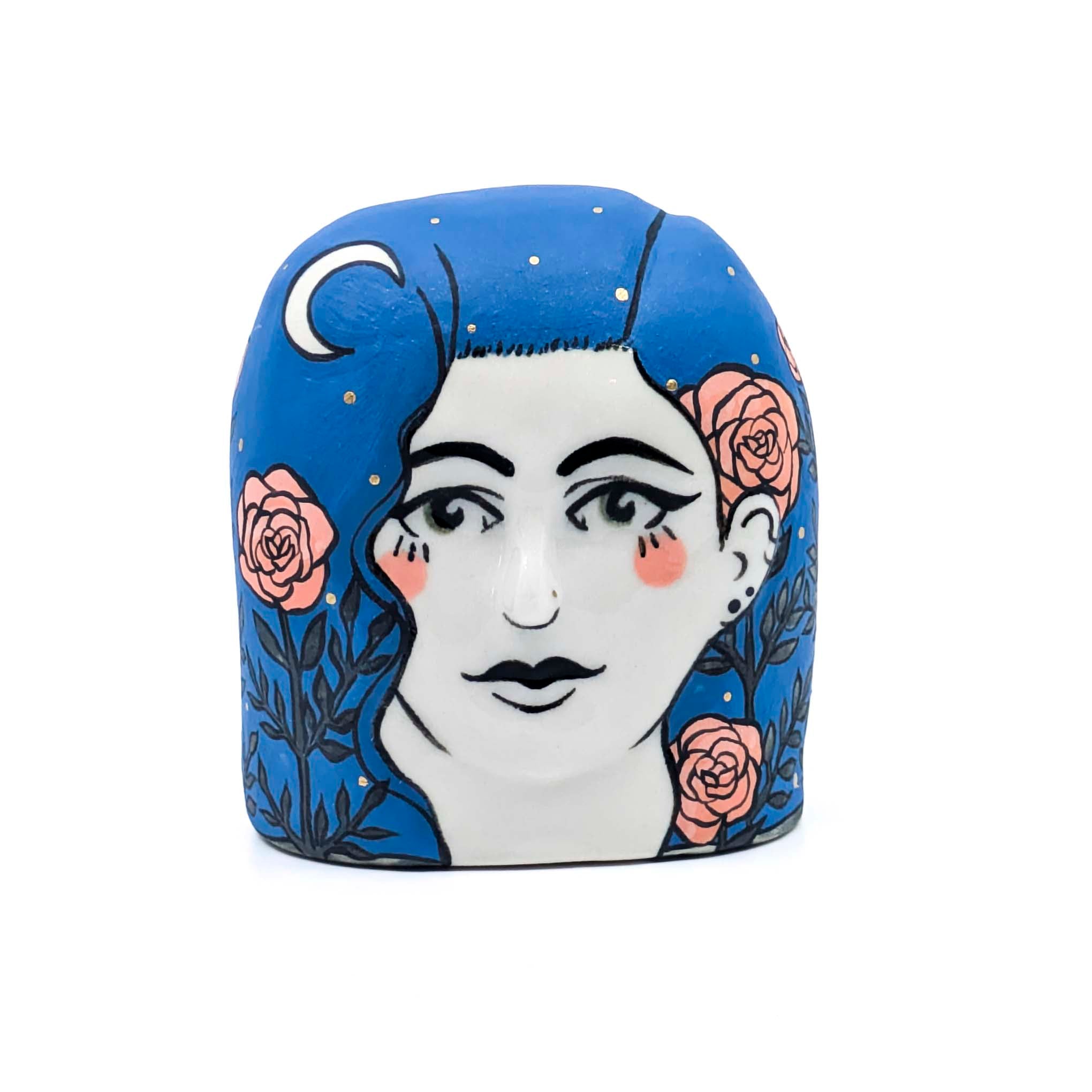 Lady Head with Roses
