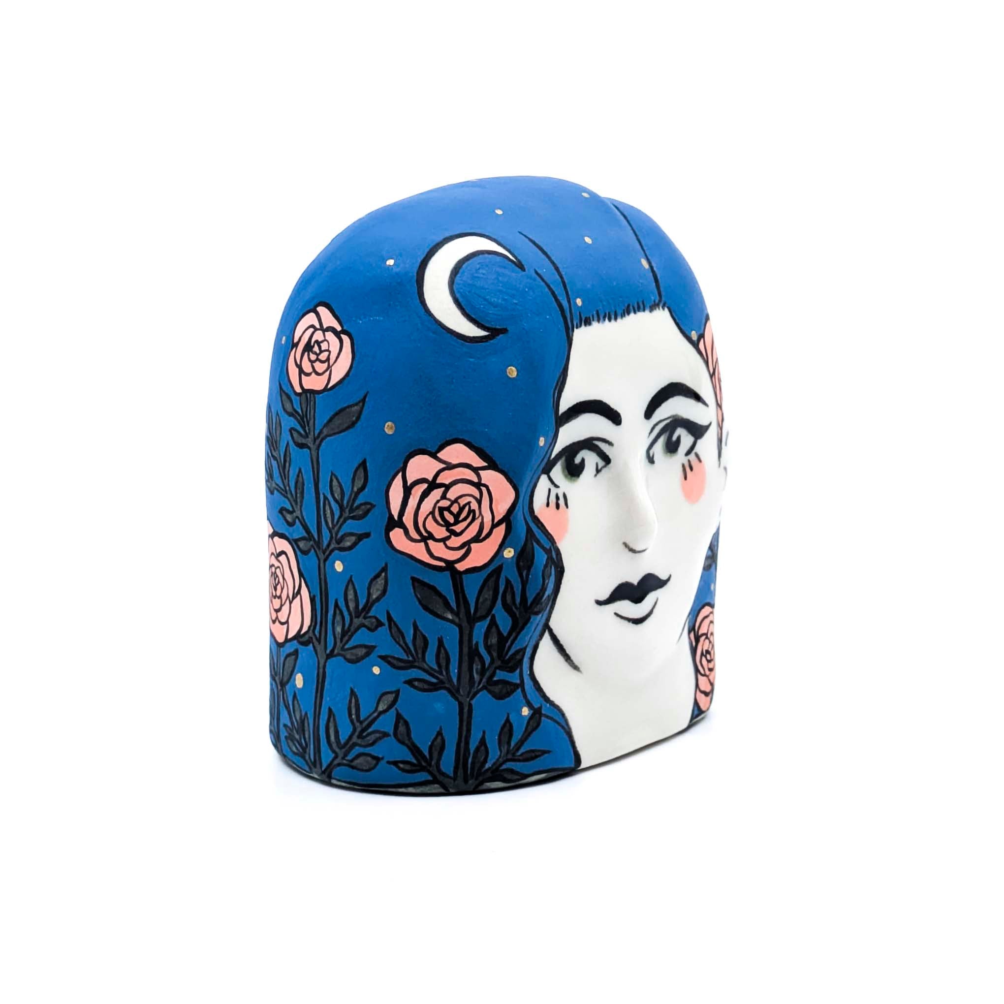 Lady Head with Roses