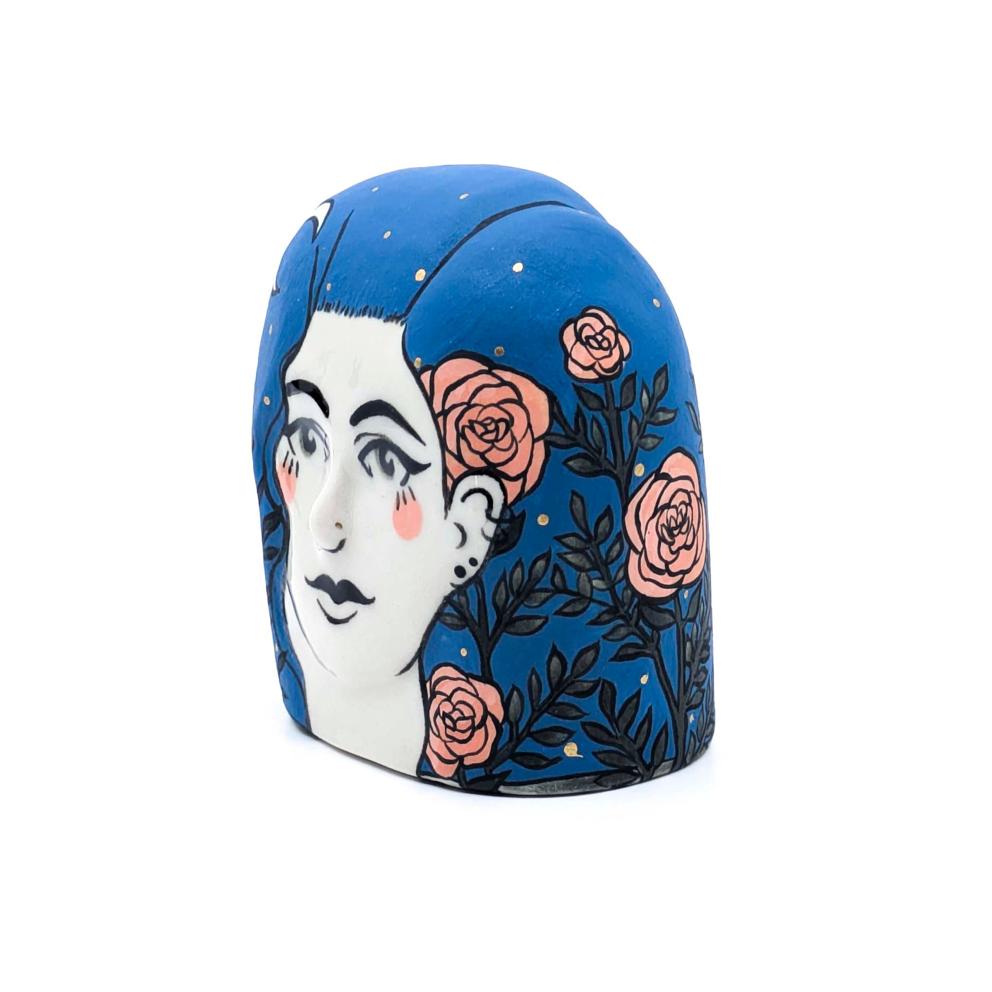 Lady Head with Roses