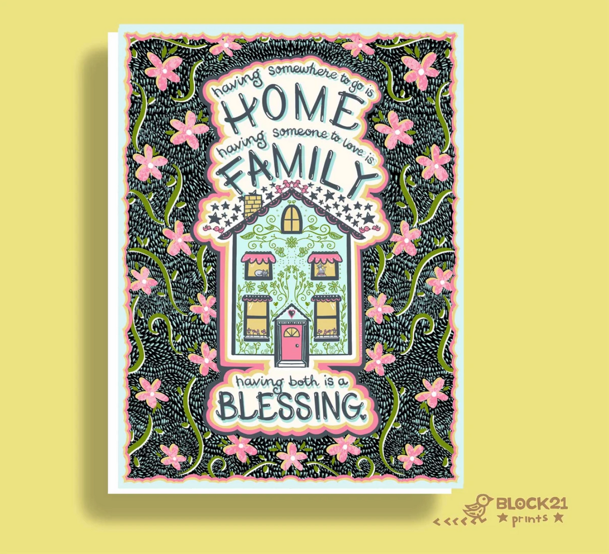 Home Family Blessing Greeting Card