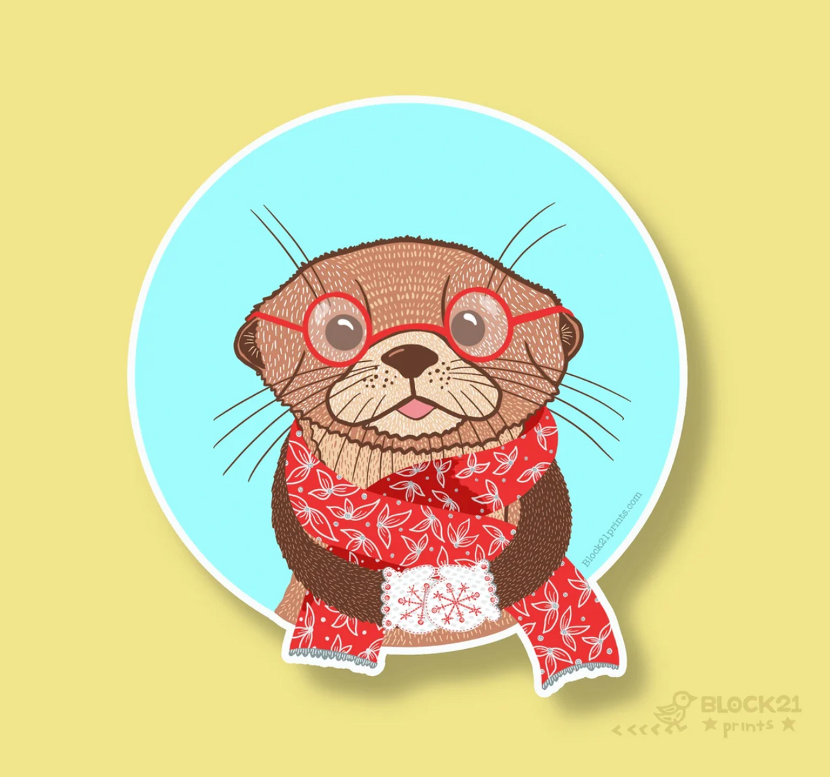 Otter- Winter Scarf Sticker