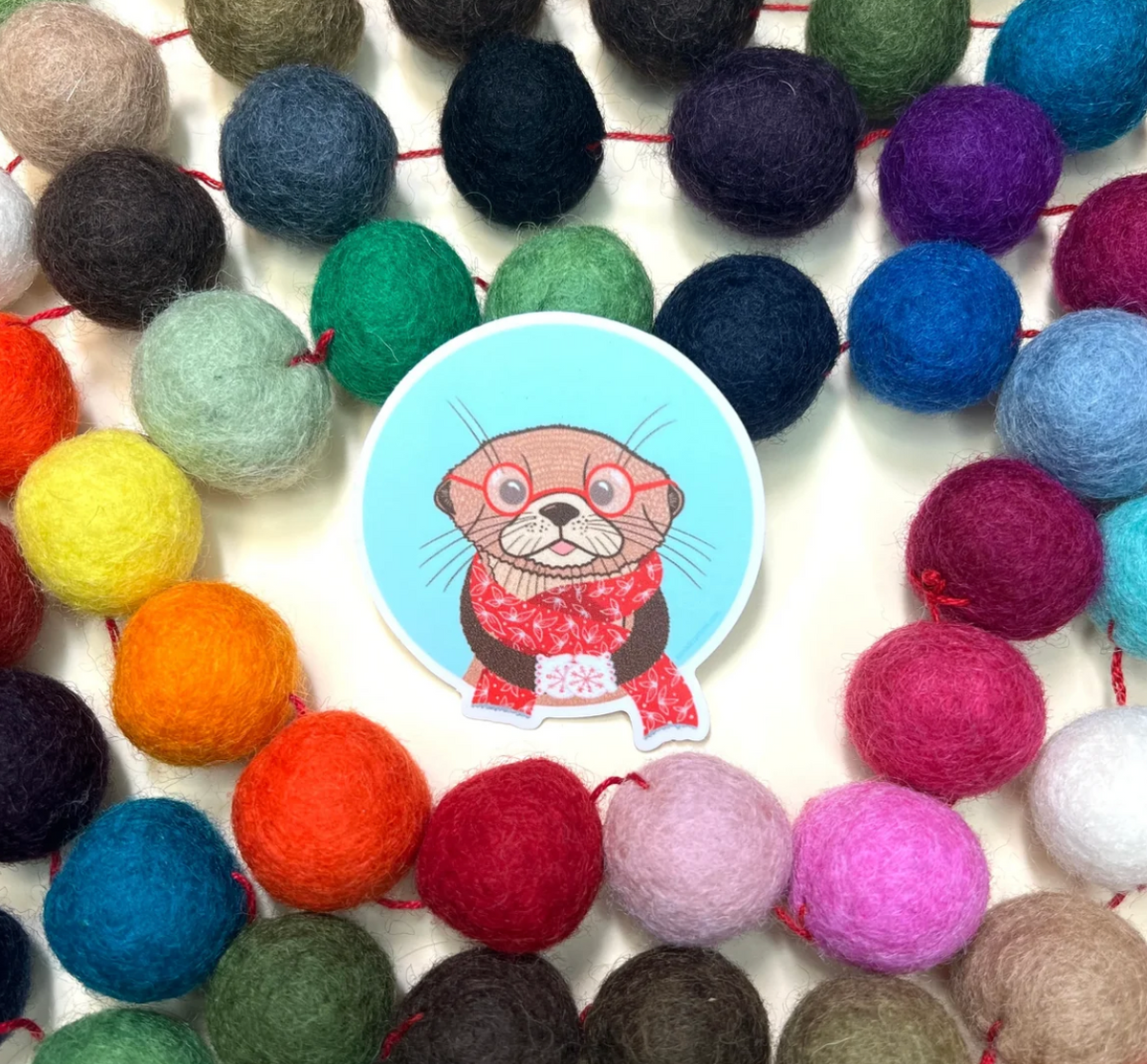 Otter- Winter Scarf Sticker