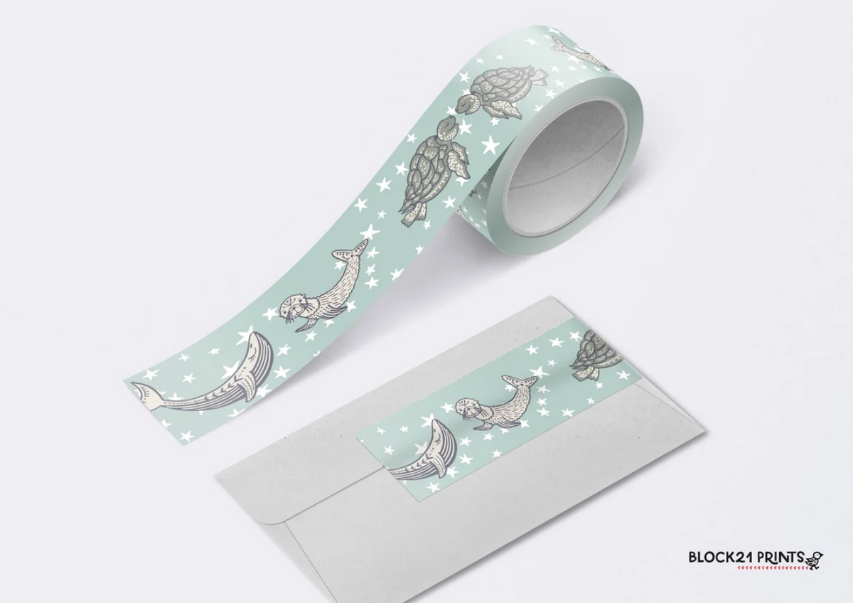 Whale Turtle Seal Ocean Washi Tape