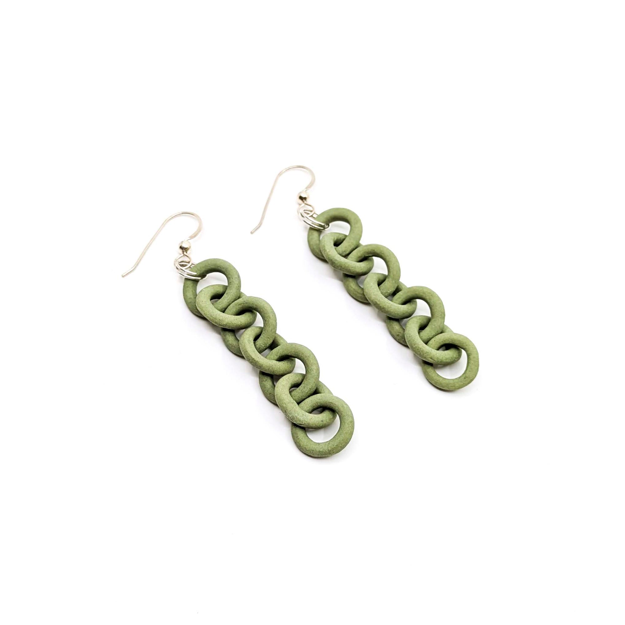 Green Chain Earrings