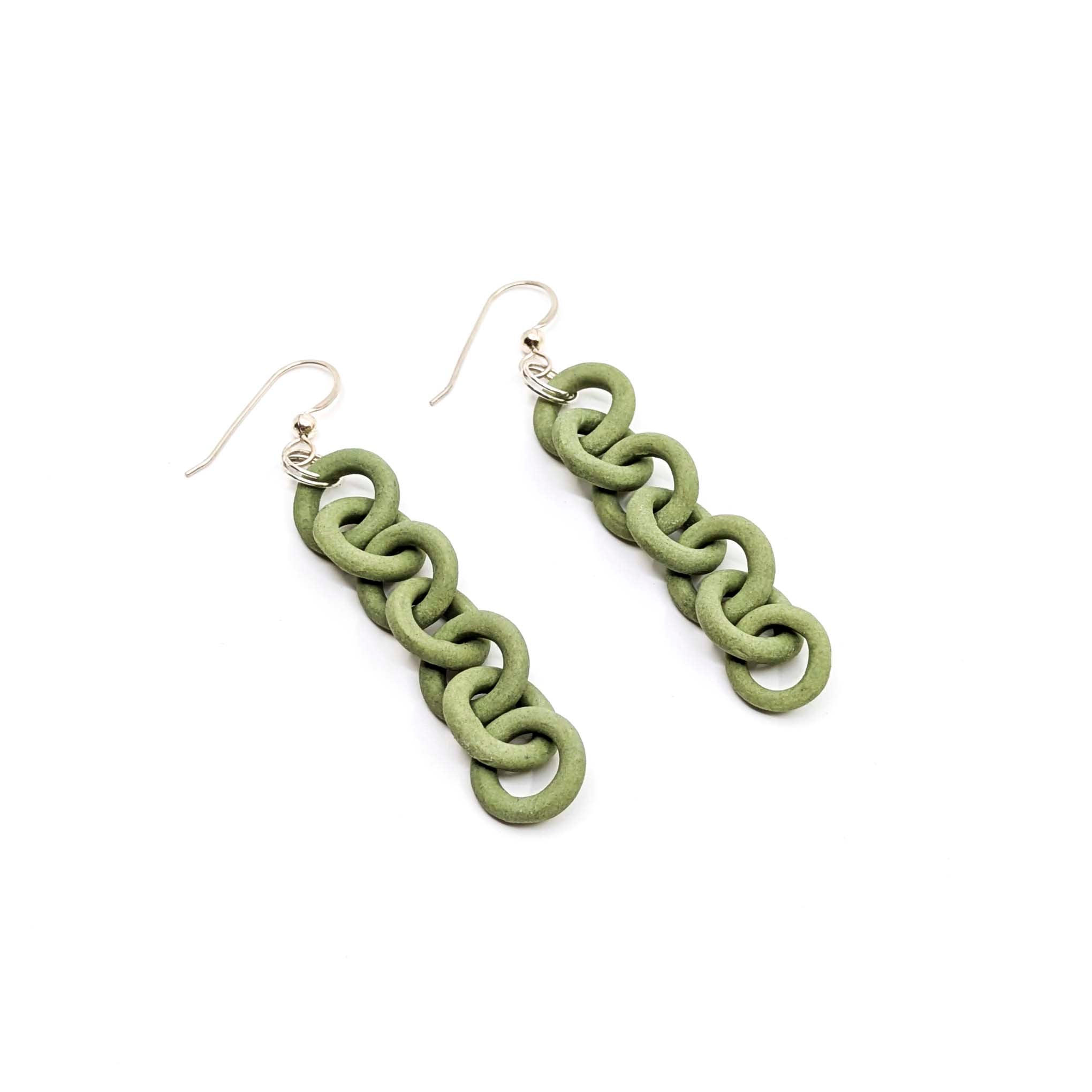 Green Chain Earrings
