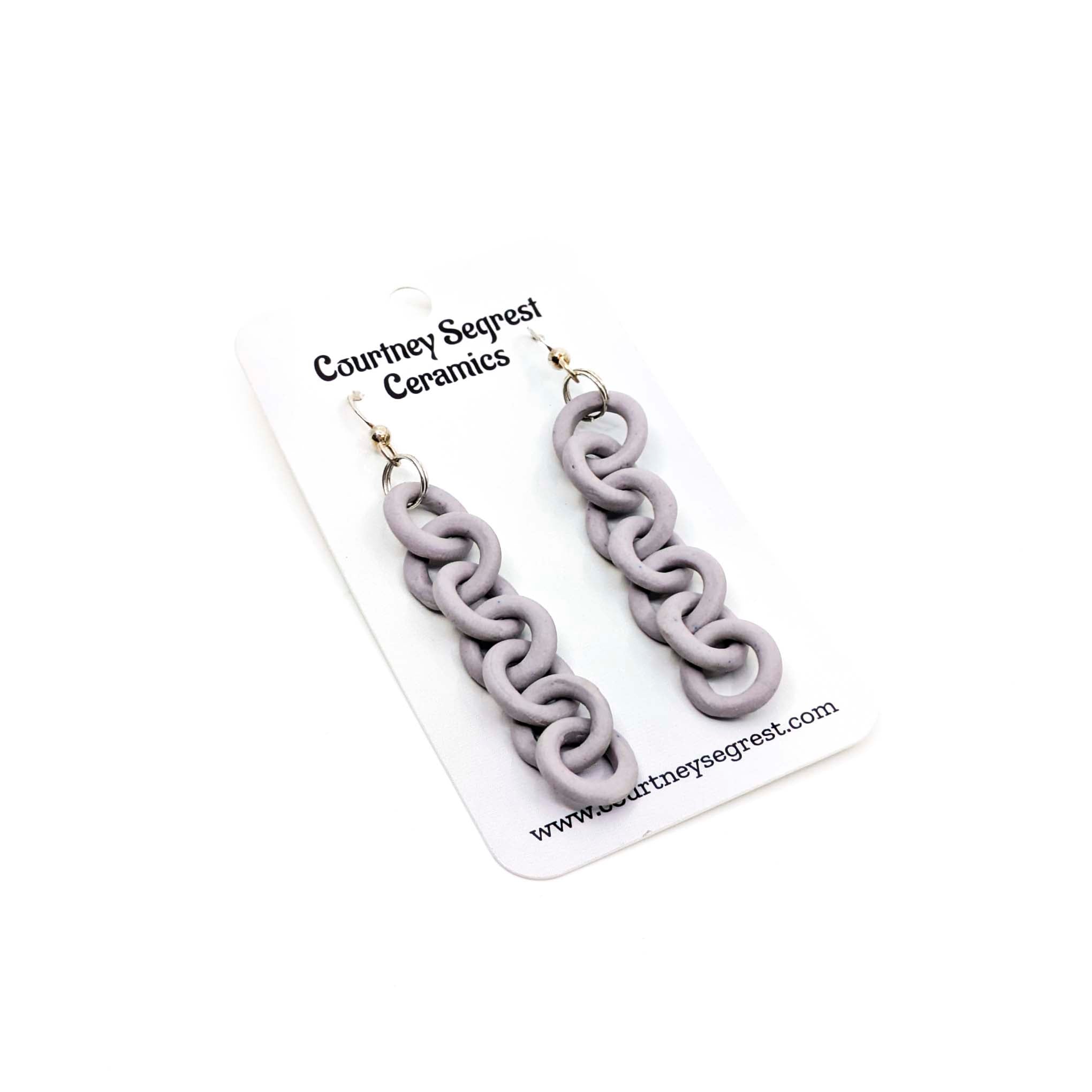 Purple Chain Earrings
