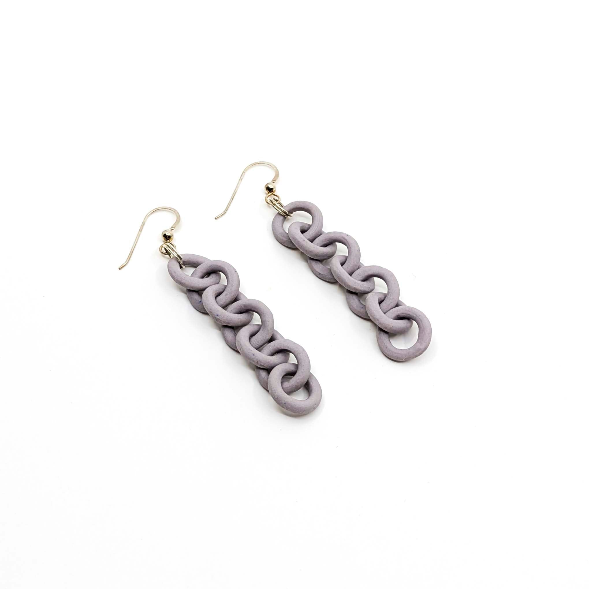 Purple Chain Earrings
