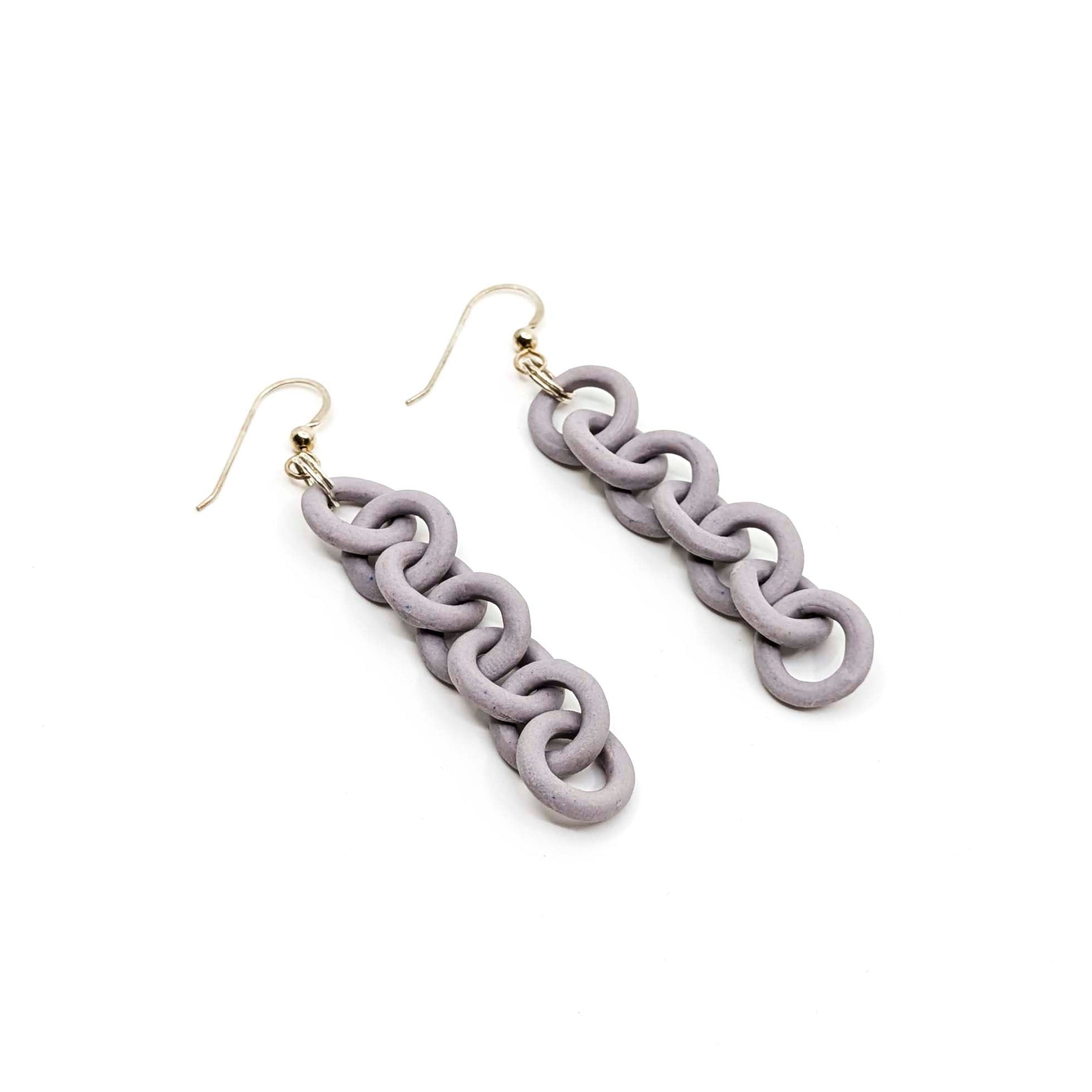 Purple Chain Earrings