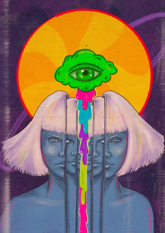 Surreal Pop Neon Psychedelic-Print