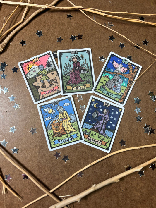 5 Tarot Cat Sticker Pack