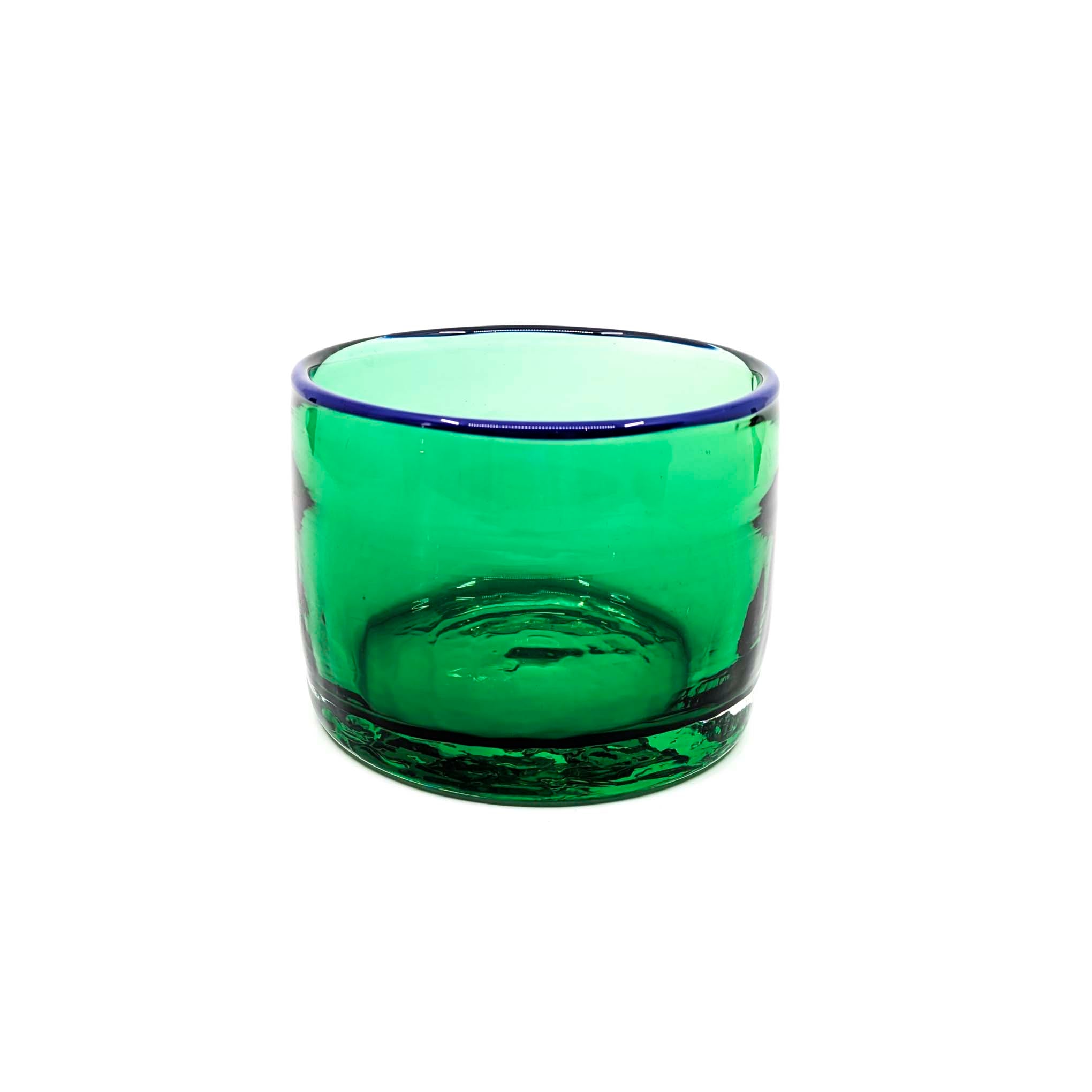 Nut Bowls: Dark Green with Blue Rim
