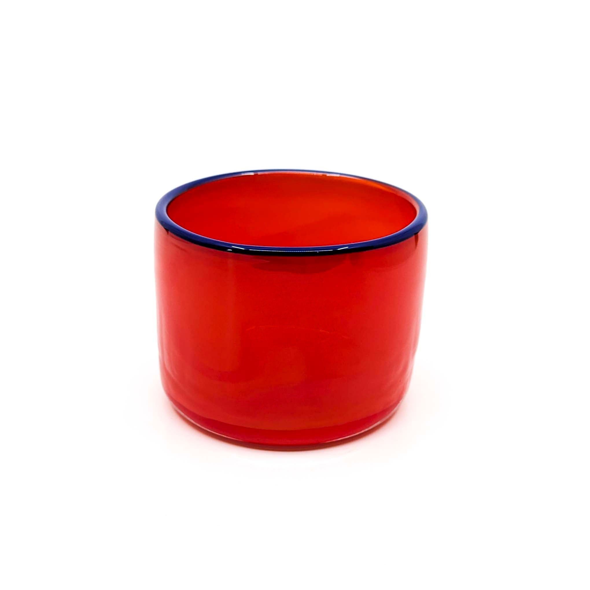 Nut Bowls: Red with Blue Rim